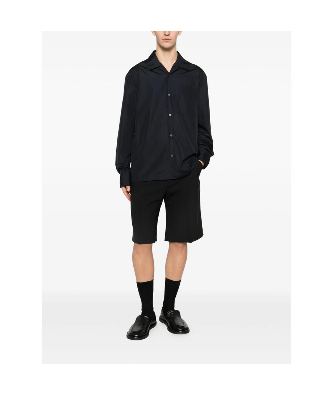 JIL SANDER Темно-синяя хлопковая классическая рубашка, фото 4