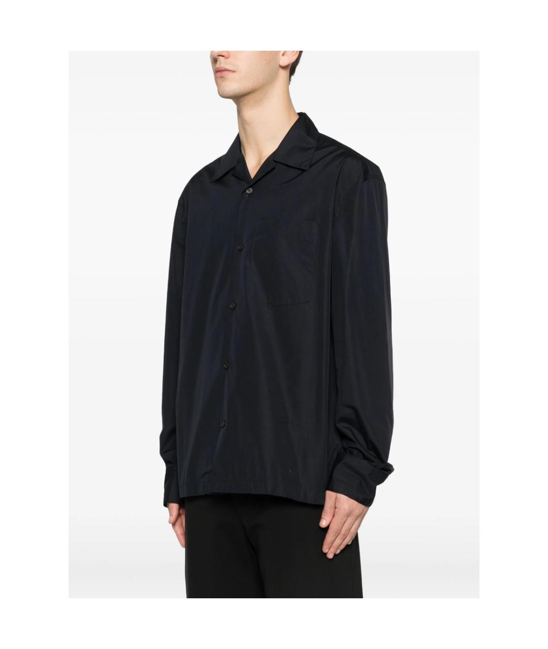 JIL SANDER Темно-синяя хлопковая классическая рубашка, фото 3