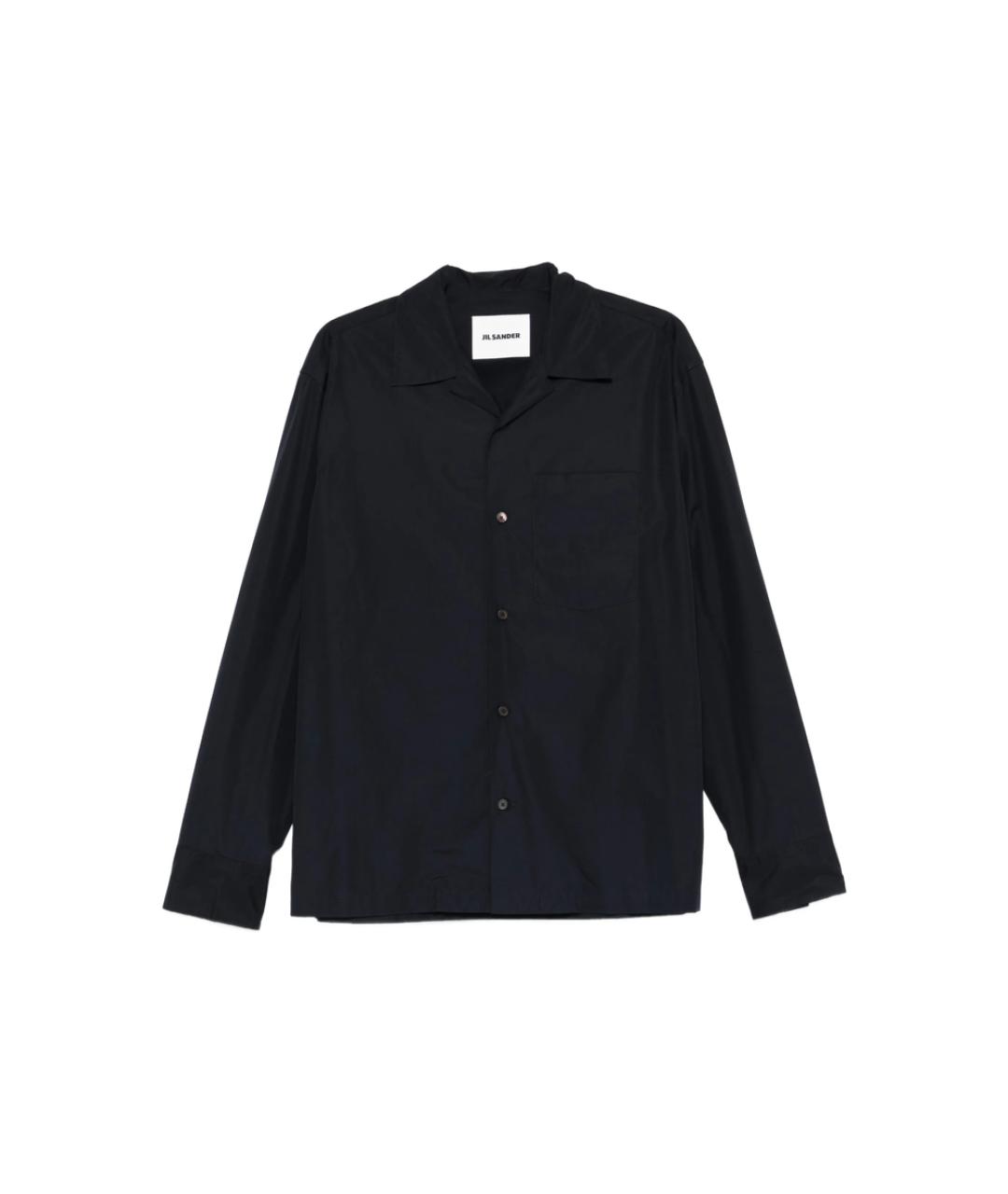 JIL SANDER Темно-синяя хлопковая классическая рубашка, фото 1
