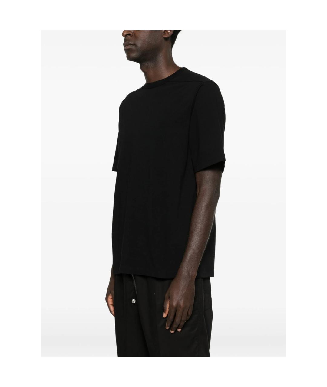 RICK OWENS Черная хлопковая футболка, фото 5