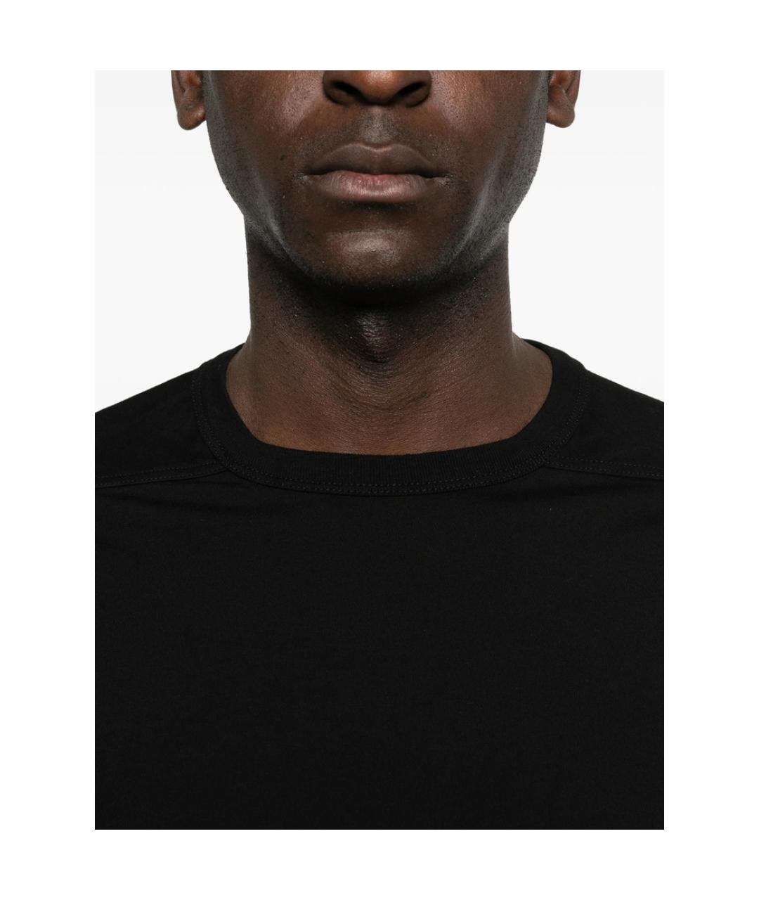 RICK OWENS Черная хлопковая футболка, фото 2