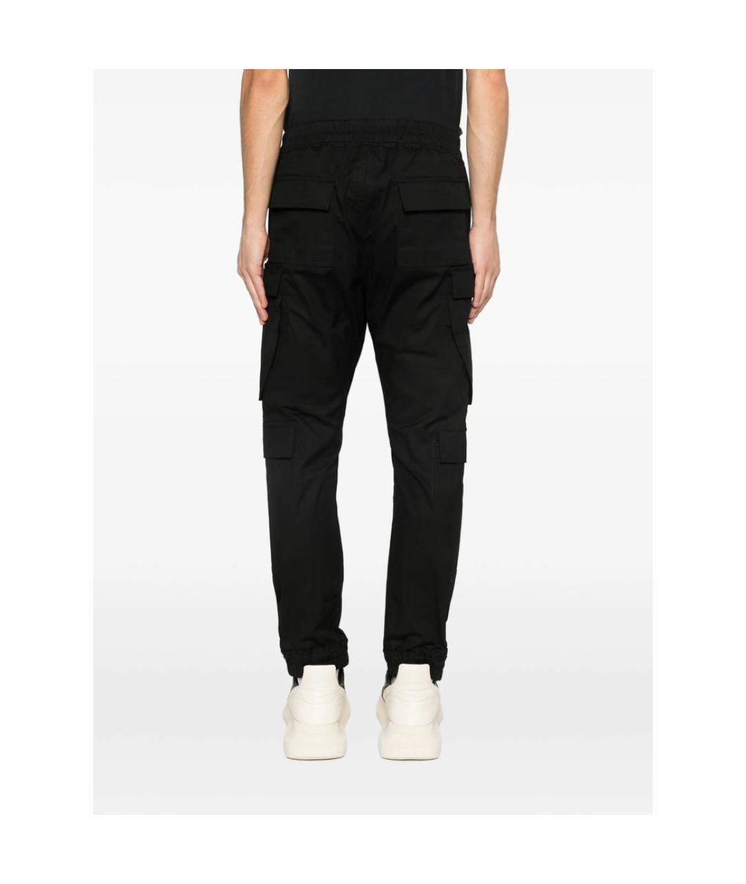 RICK OWENS Черные хлопковые повседневные брюки, фото 4