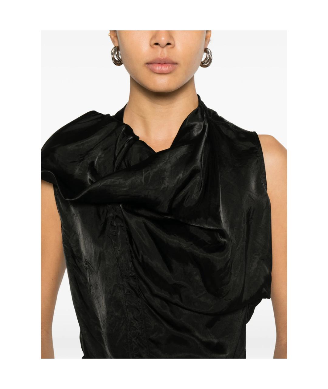 RICK OWENS Черная вискозная блузы, фото 2