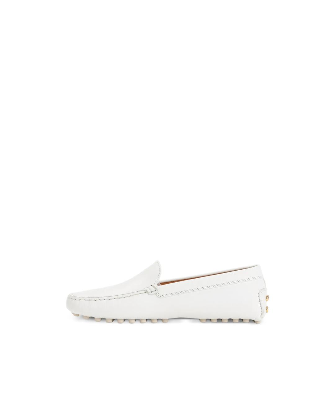 TOD'S Белые кожаные мокасины, фото 4