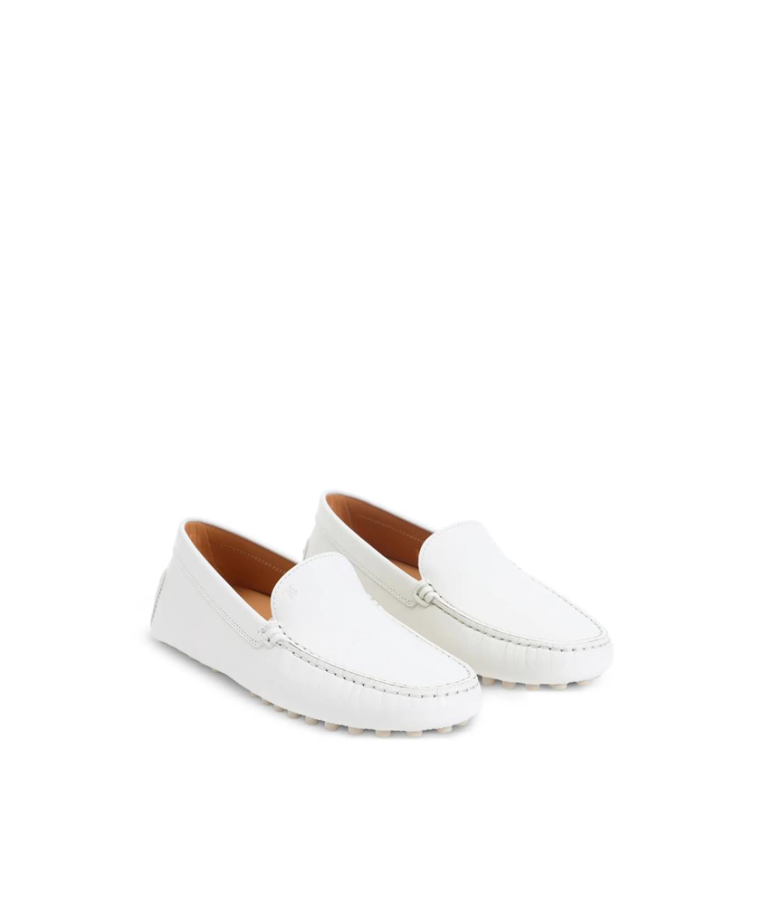 TOD'S Белые кожаные мокасины, фото 2