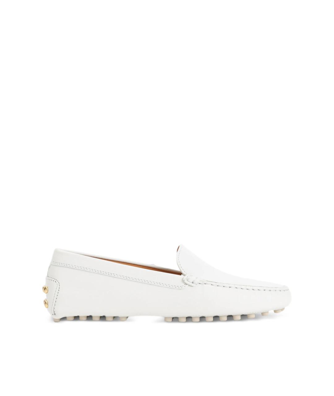 TOD'S Белые кожаные мокасины, фото 1