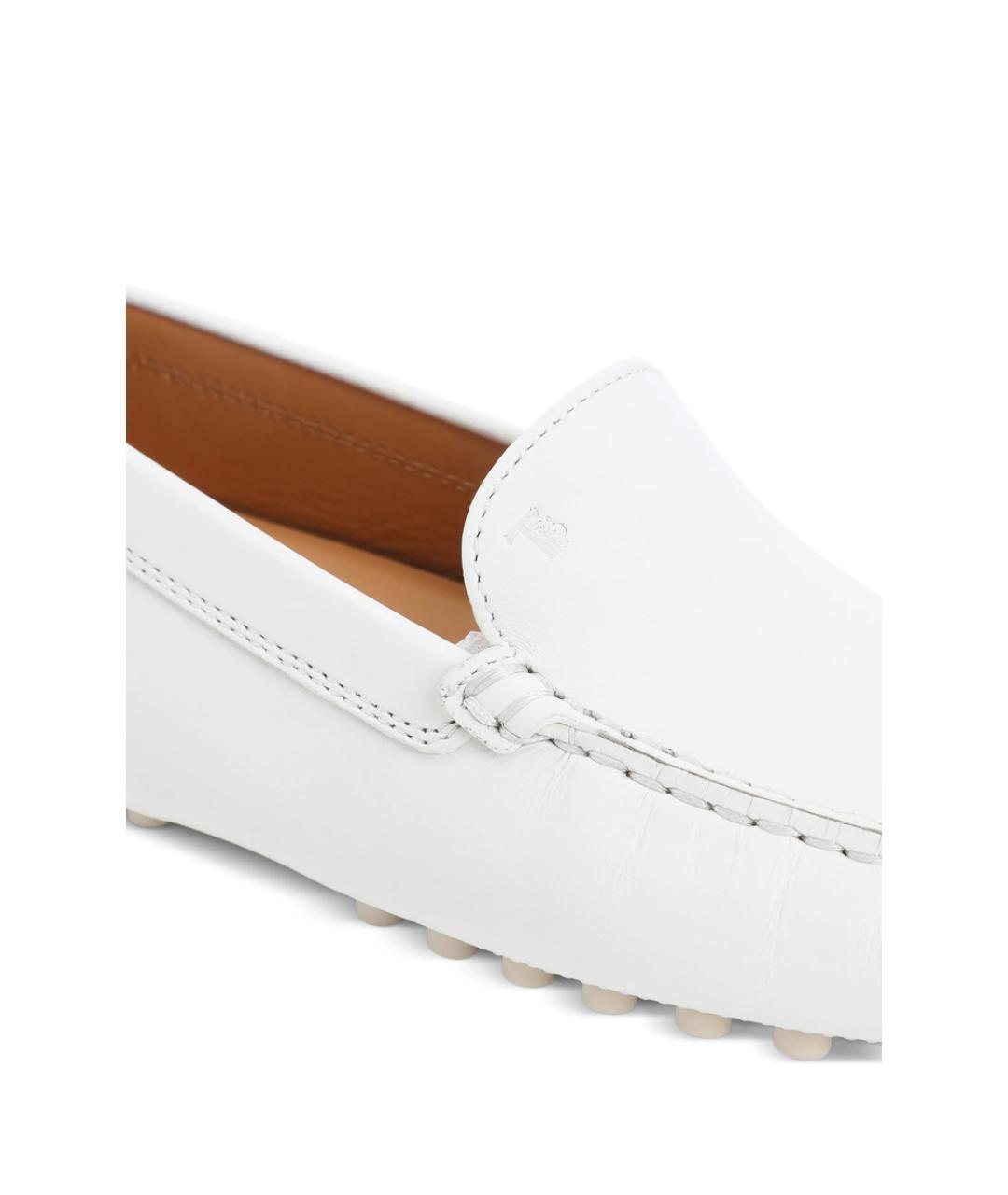 TOD'S Белые кожаные мокасины, фото 3
