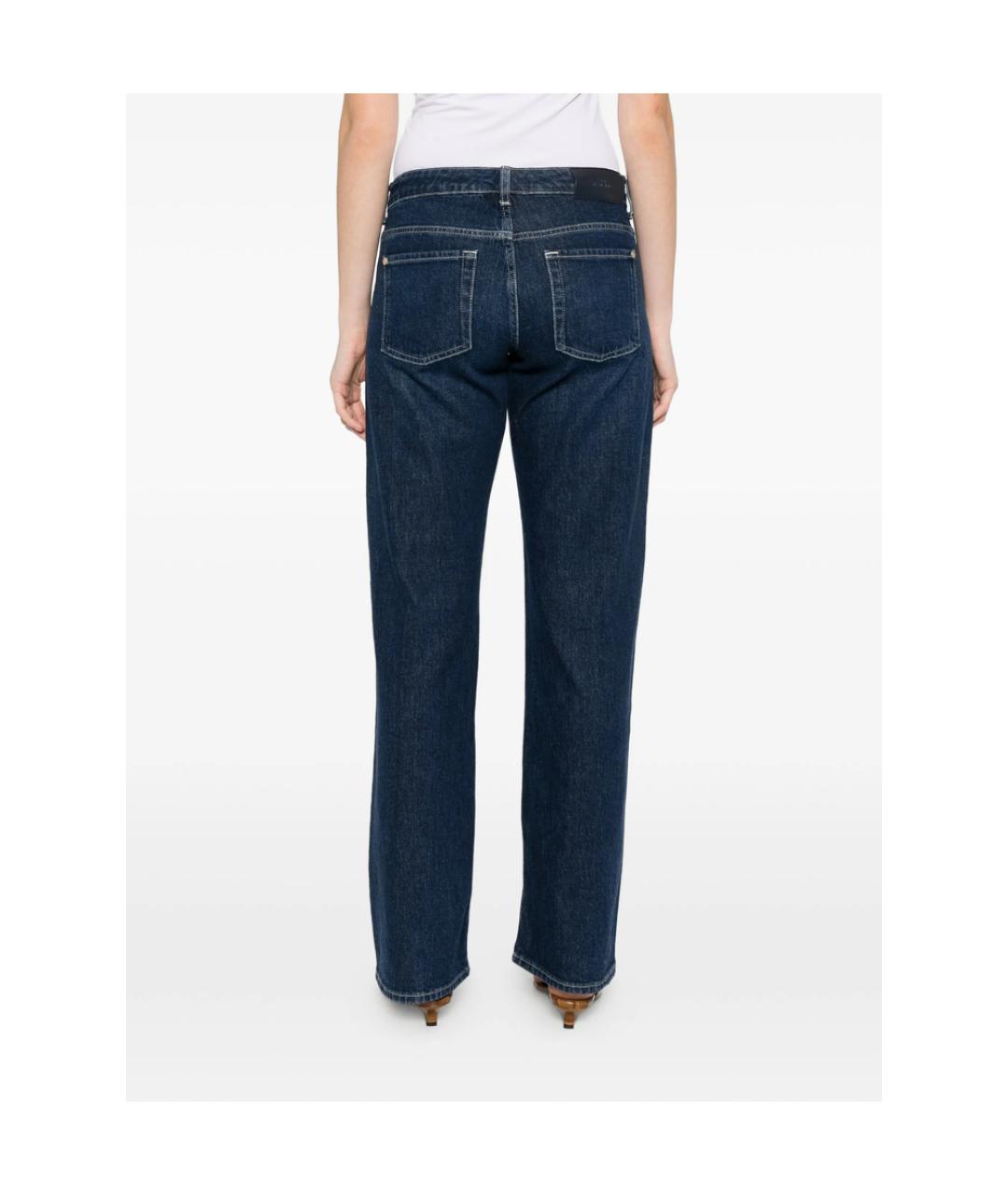 7 FOR ALL MANKIND Темно-синие хлопковые прямые джинсы, фото 4