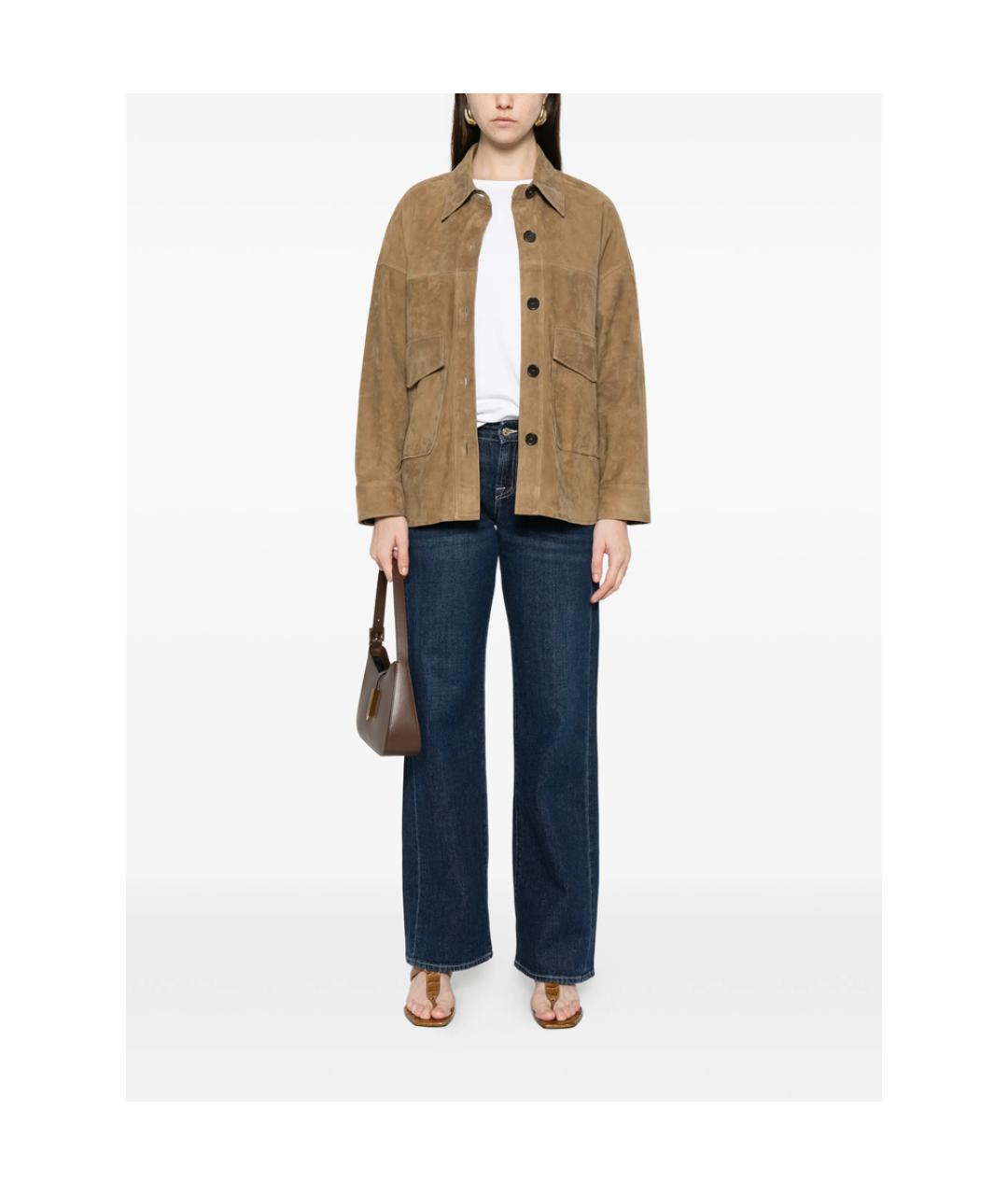 7 FOR ALL MANKIND Темно-синие хлопковые прямые джинсы, фото 3