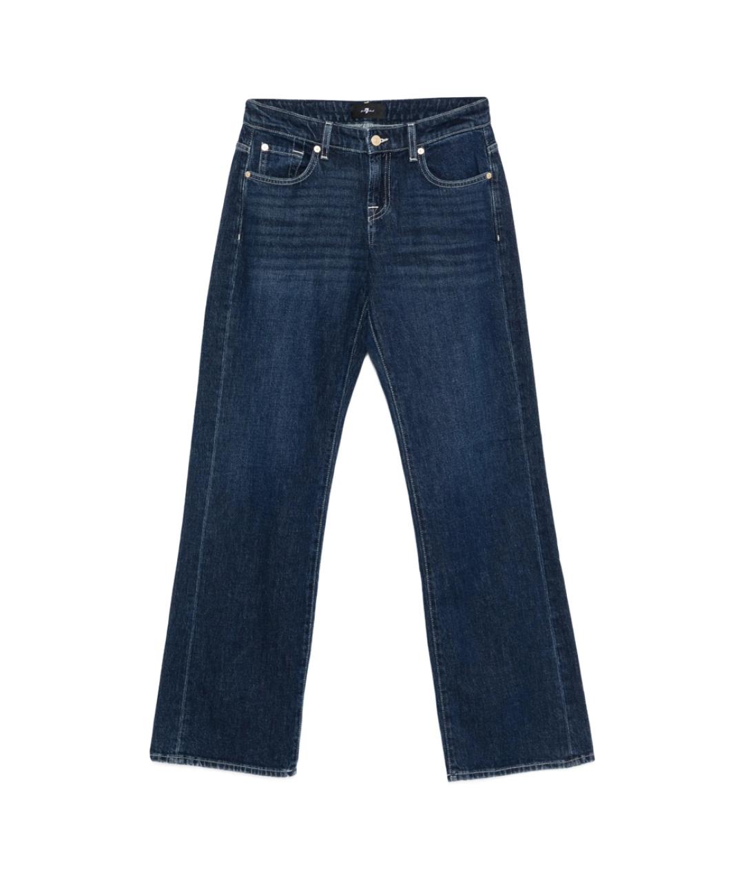 7 FOR ALL MANKIND Темно-синие хлопковые прямые джинсы, фото 1