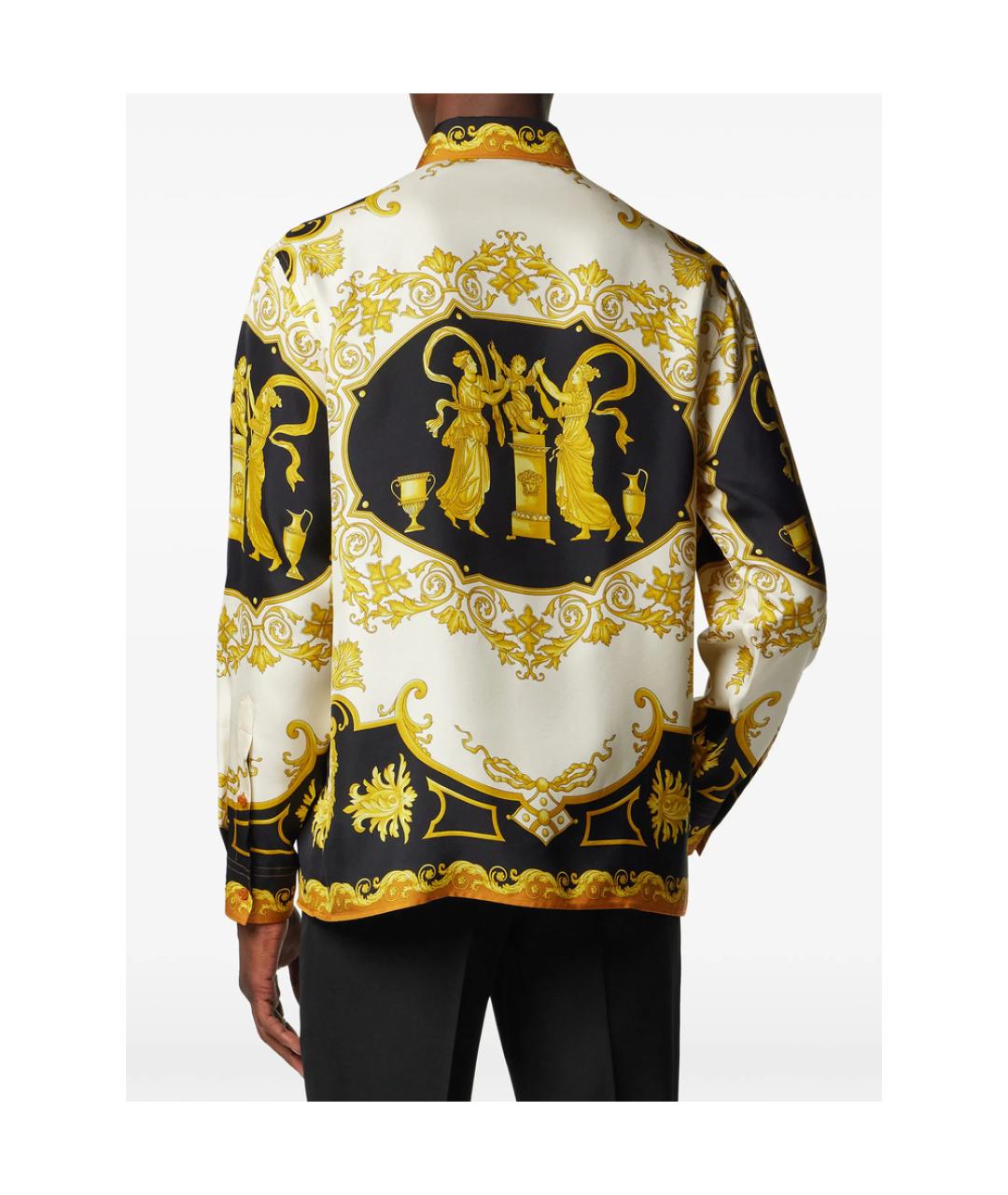 VERSACE Черная шелковая кэжуал рубашка, фото 4