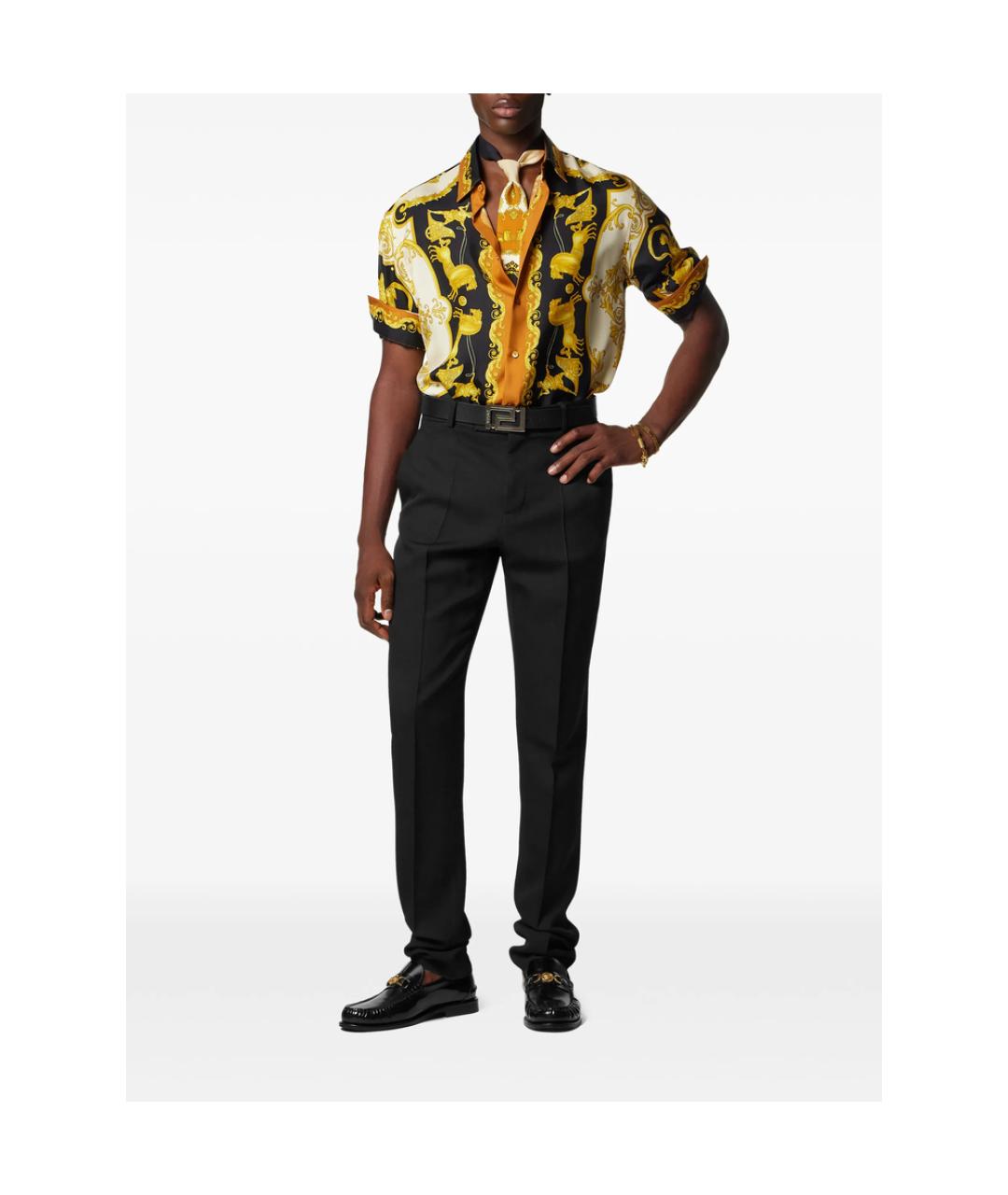 VERSACE Черная шелковая кэжуал рубашка, фото 3