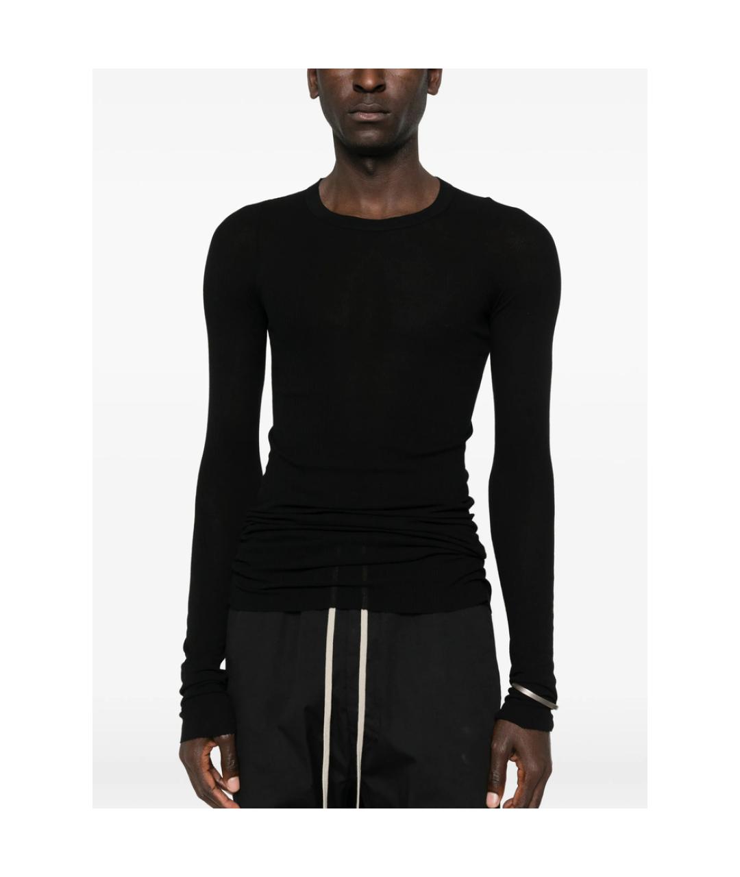 RICK OWENS Черная вискозная футболка, фото 4