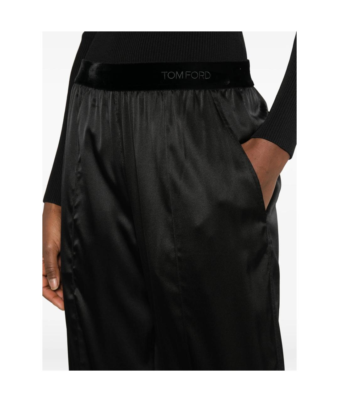 TOM FORD Черные шелковые прямые брюки, фото 2