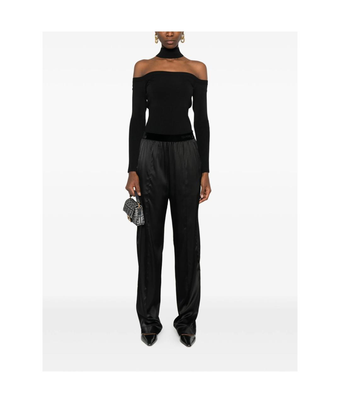 TOM FORD Черные шелковые прямые брюки, фото 3