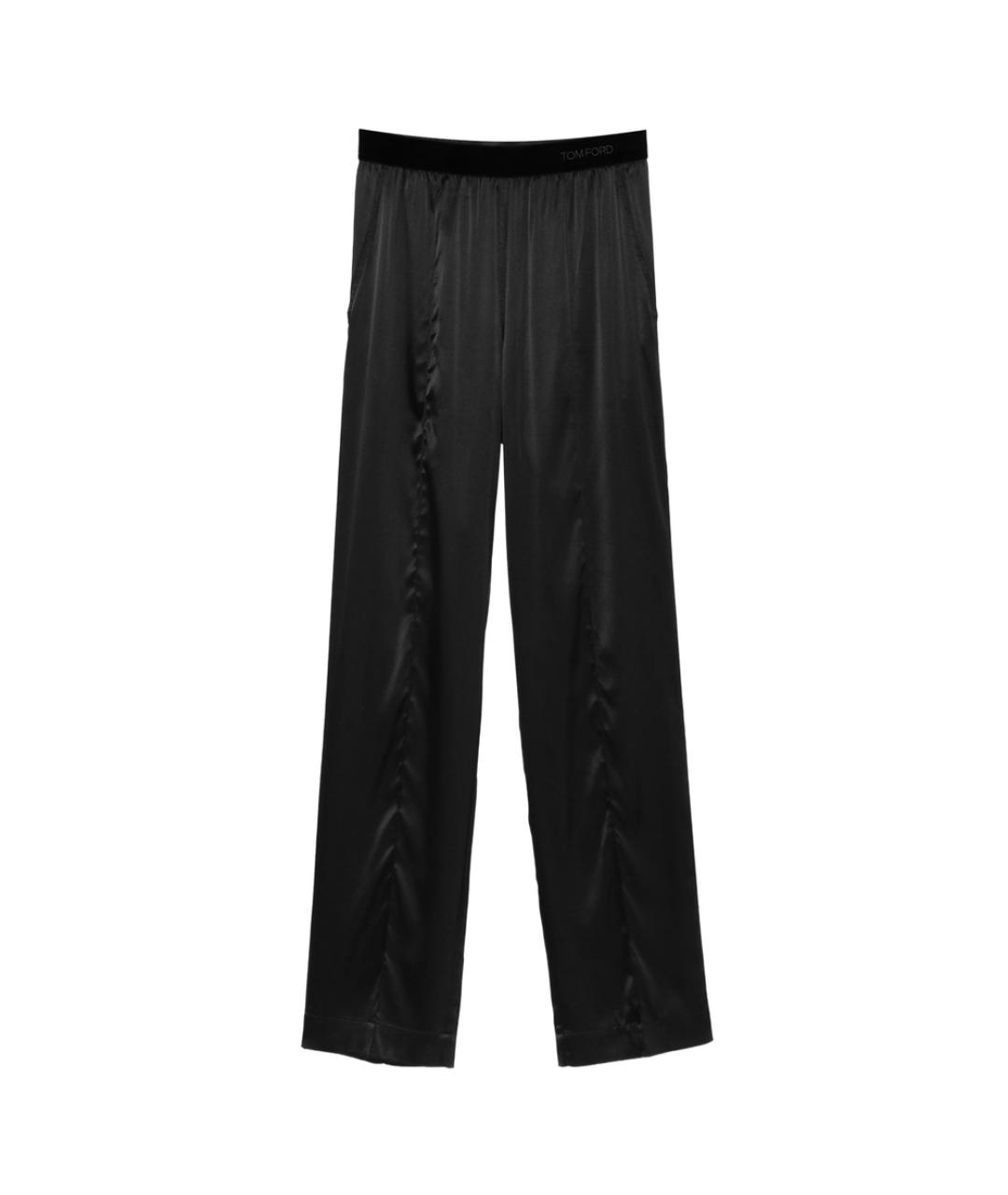 TOM FORD Черные шелковые прямые брюки, фото 1