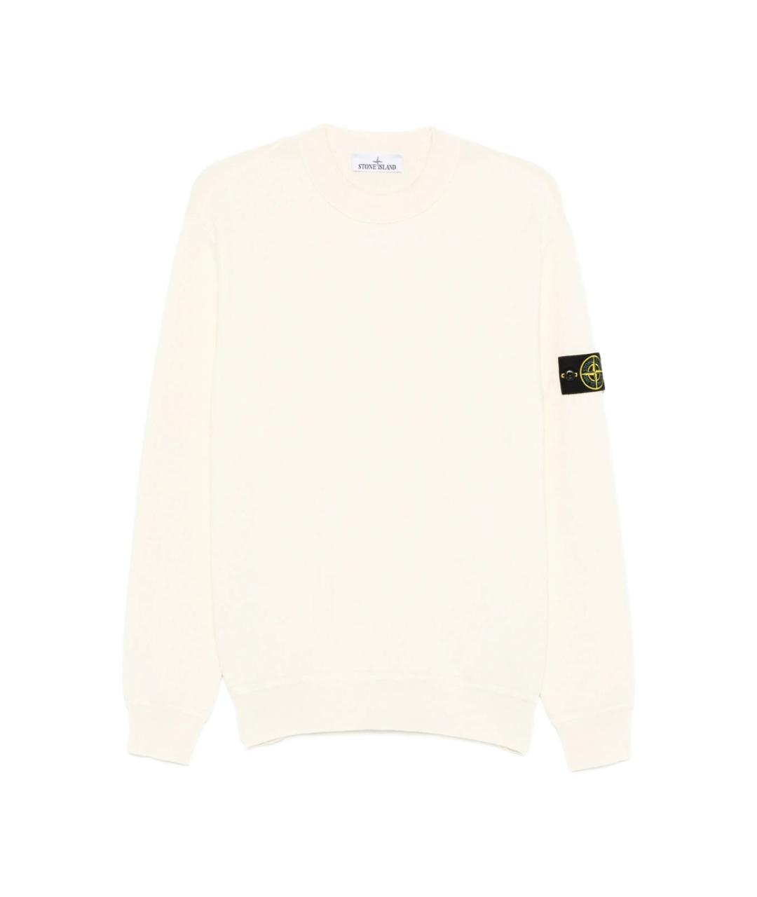 STONE ISLAND Бежевый хлопковый джемпер / свитер, фото 1