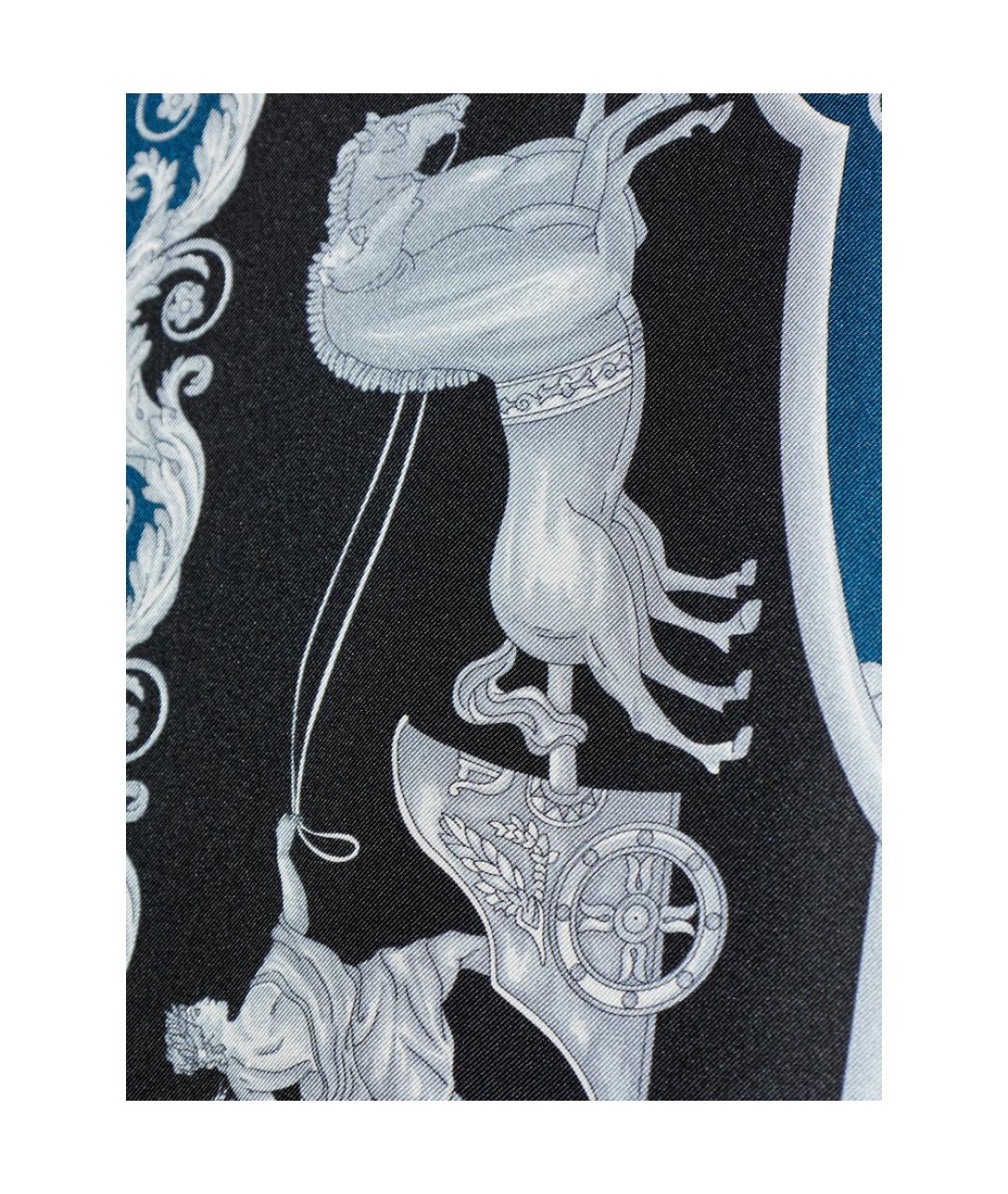 VERSACE Синяя шелковая кэжуал рубашка, фото 3