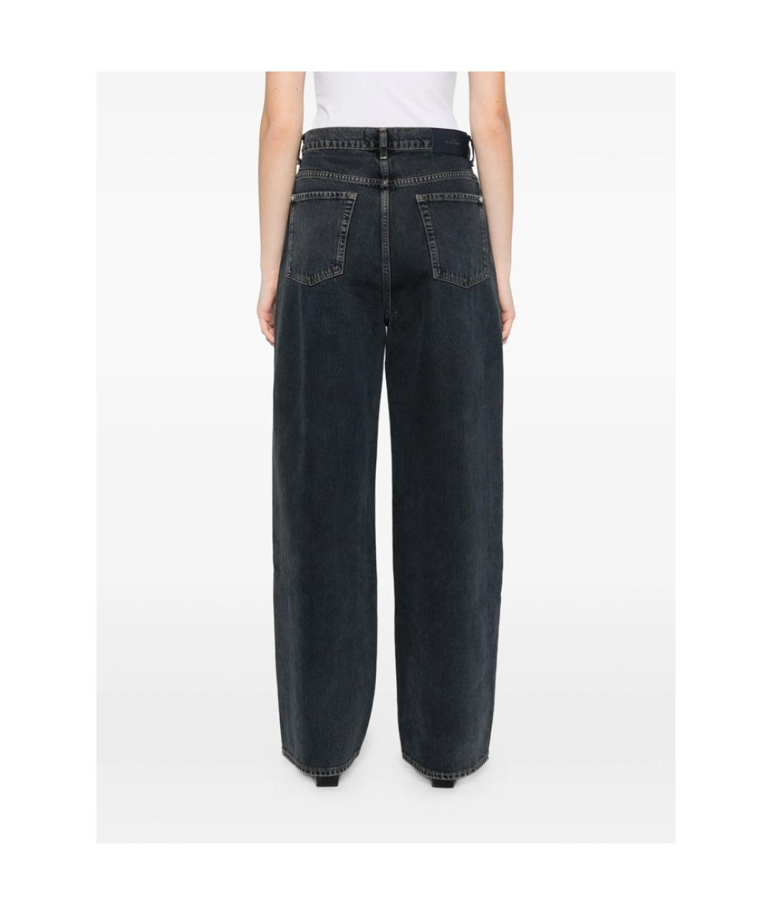 7 FOR ALL MANKIND Черные хлопковые прямые джинсы, фото 4