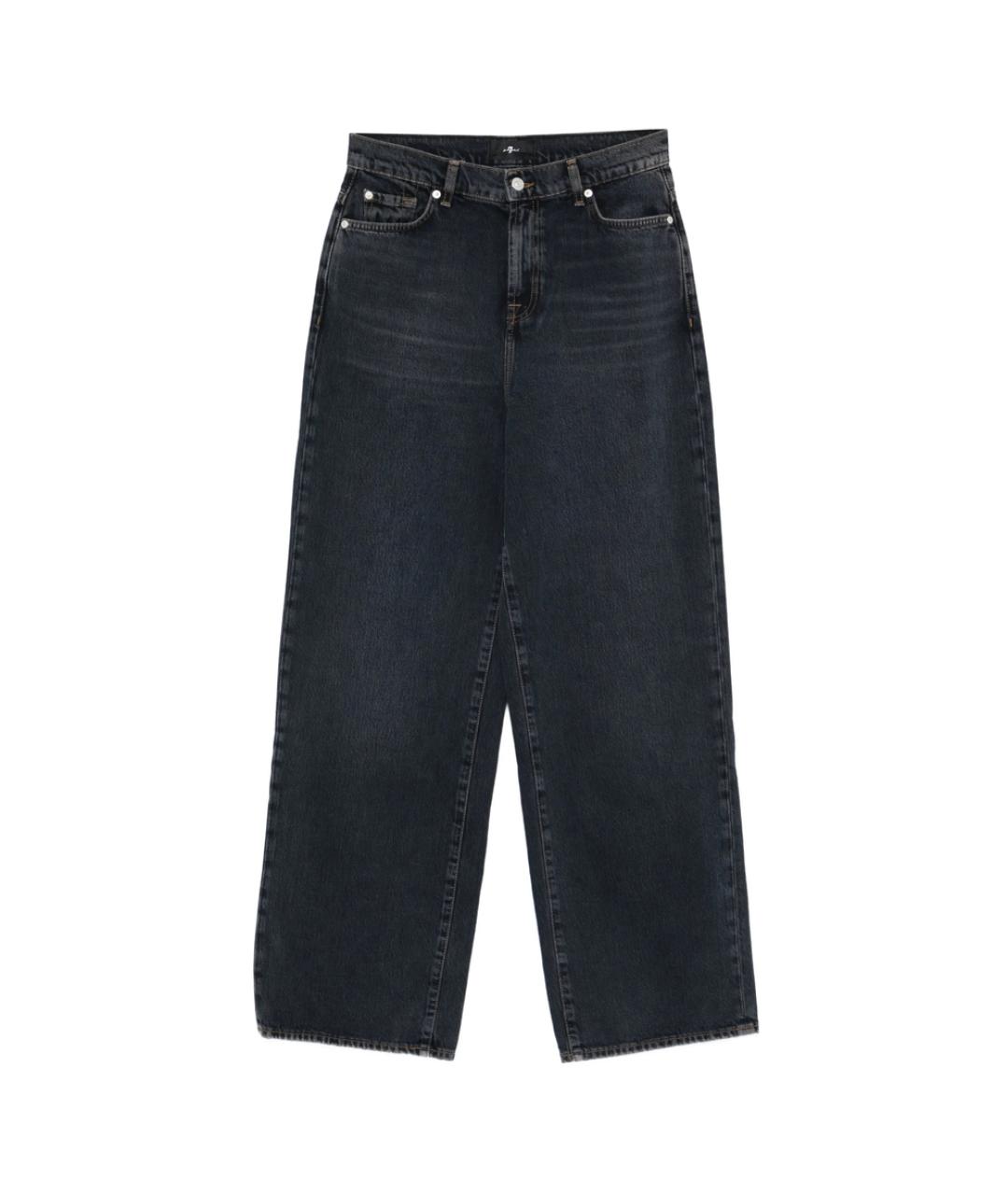 7 FOR ALL MANKIND Черные хлопковые прямые джинсы, фото 1