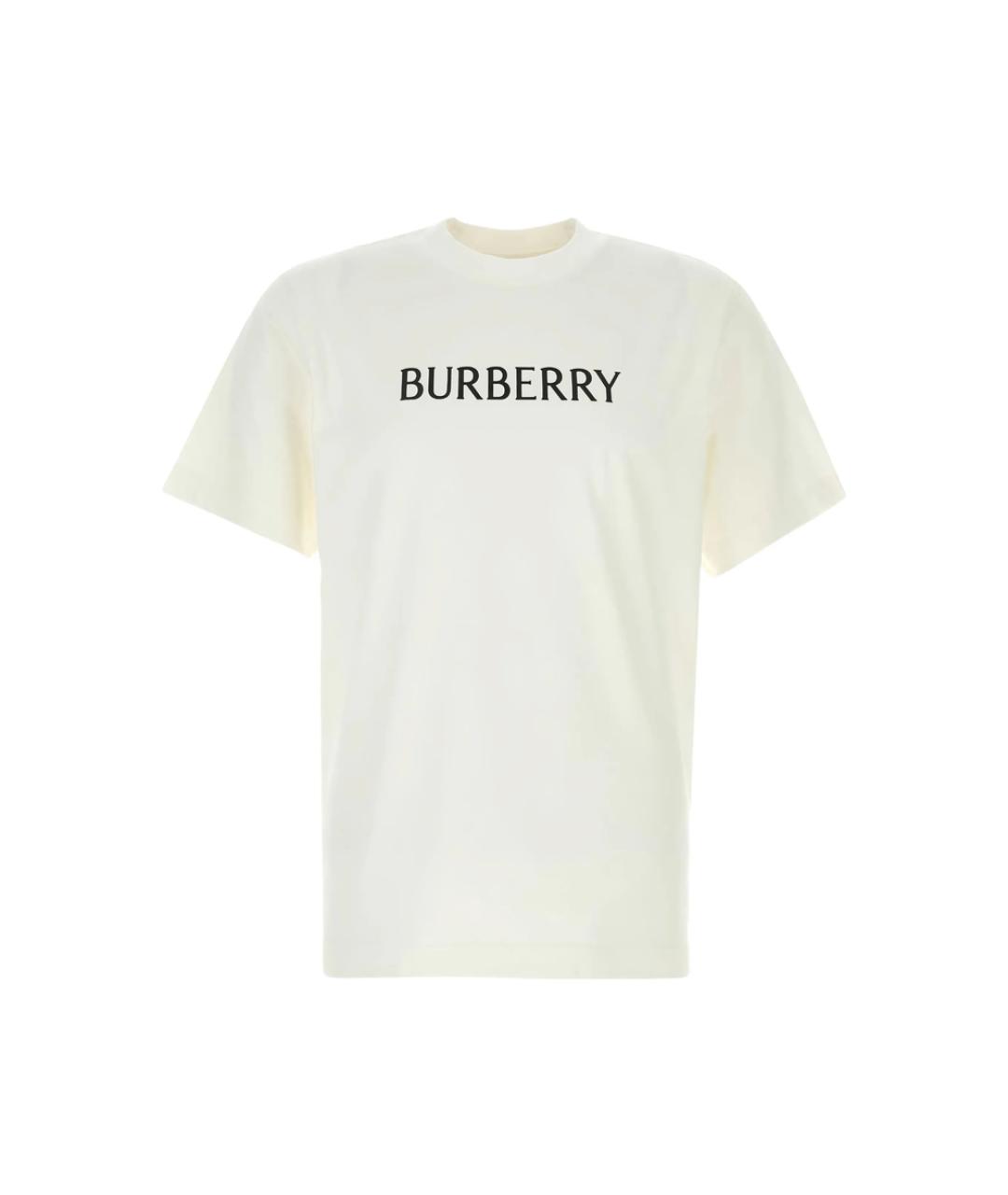 BURBERRY Белая хлопковая футболка, фото 1