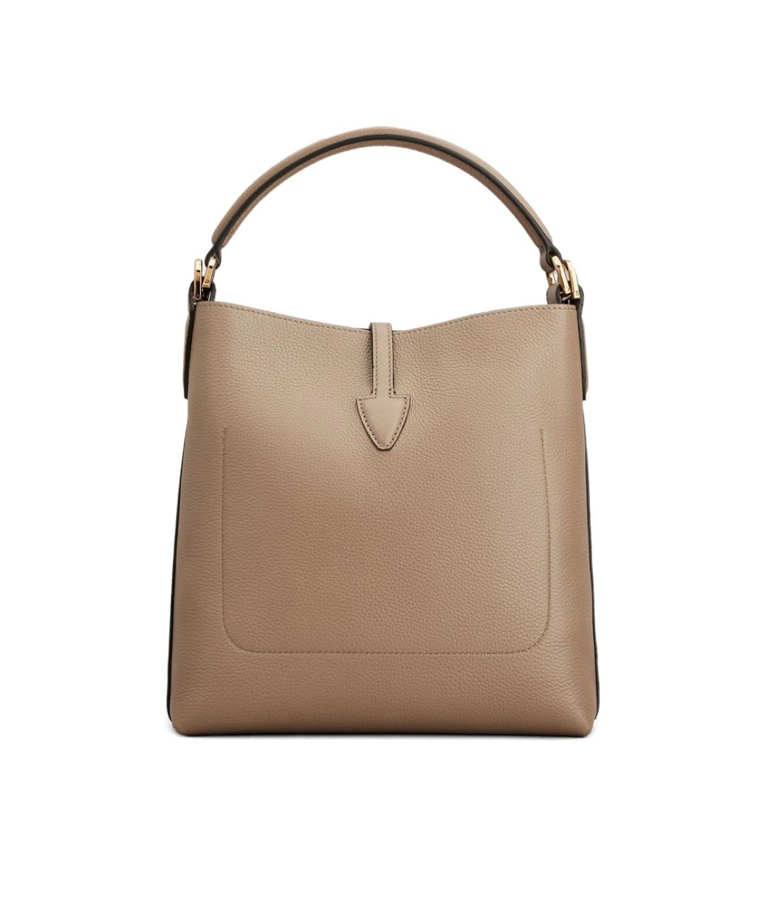 TOD'S Бежевая кожаная сумка тоут, фото 3