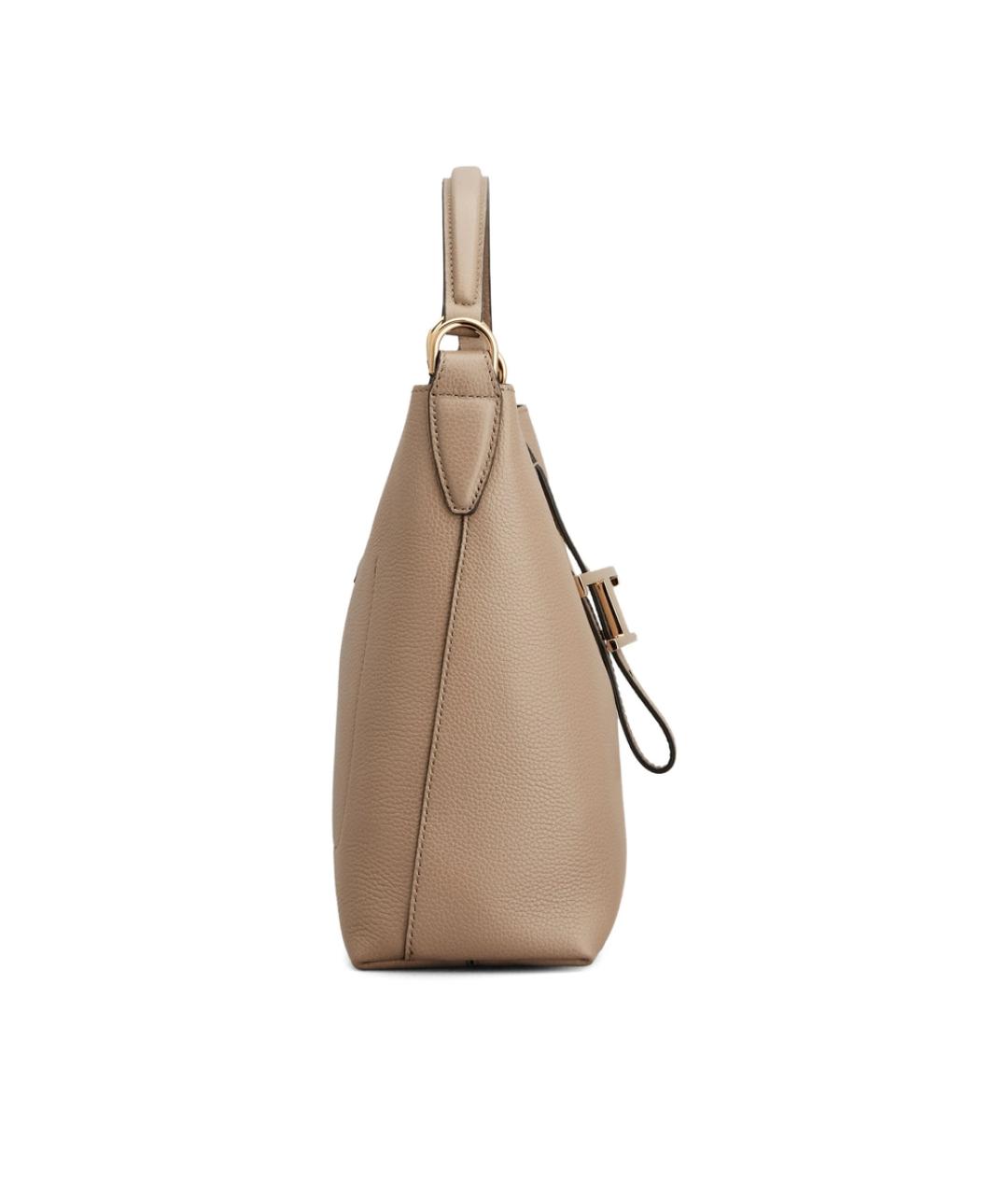 TOD'S Бежевая кожаная сумка тоут, фото 2