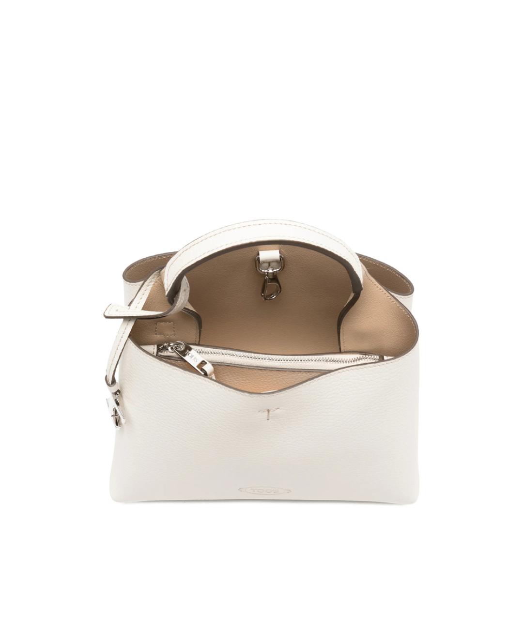 TOD'S Белая кожаная сумка с короткими ручками, фото 2