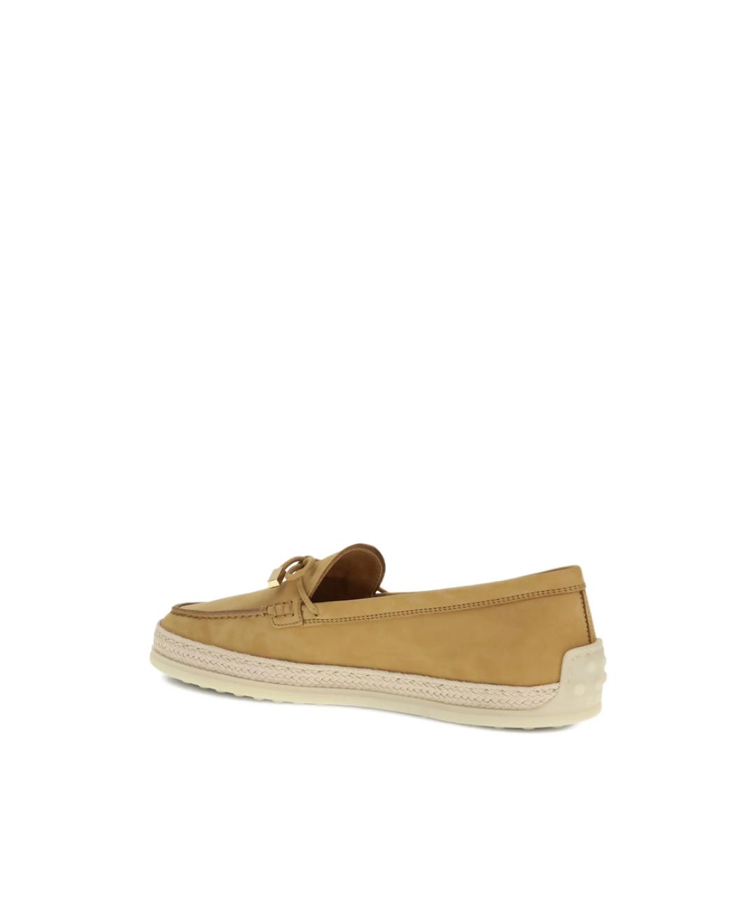 TOD'S Бежевые замшевые лоферы, фото 4