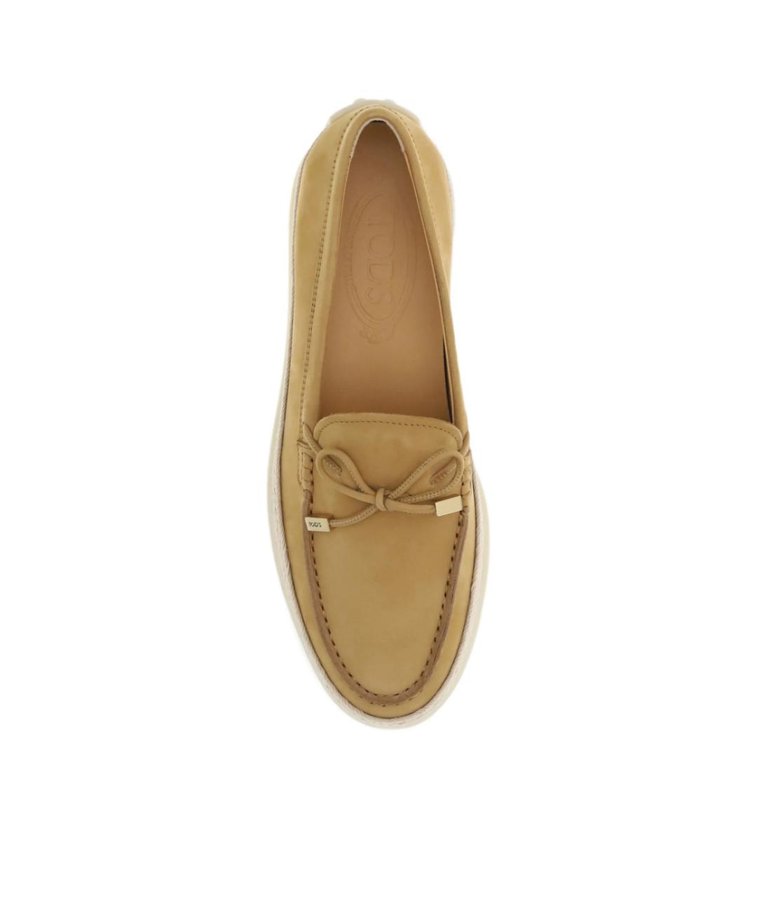 TOD'S Бежевые замшевые лоферы, фото 3