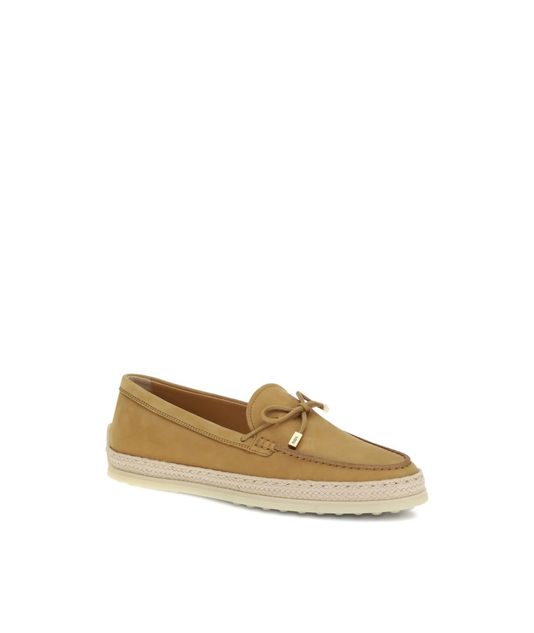 TOD'S Бежевые замшевые лоферы, фото 2