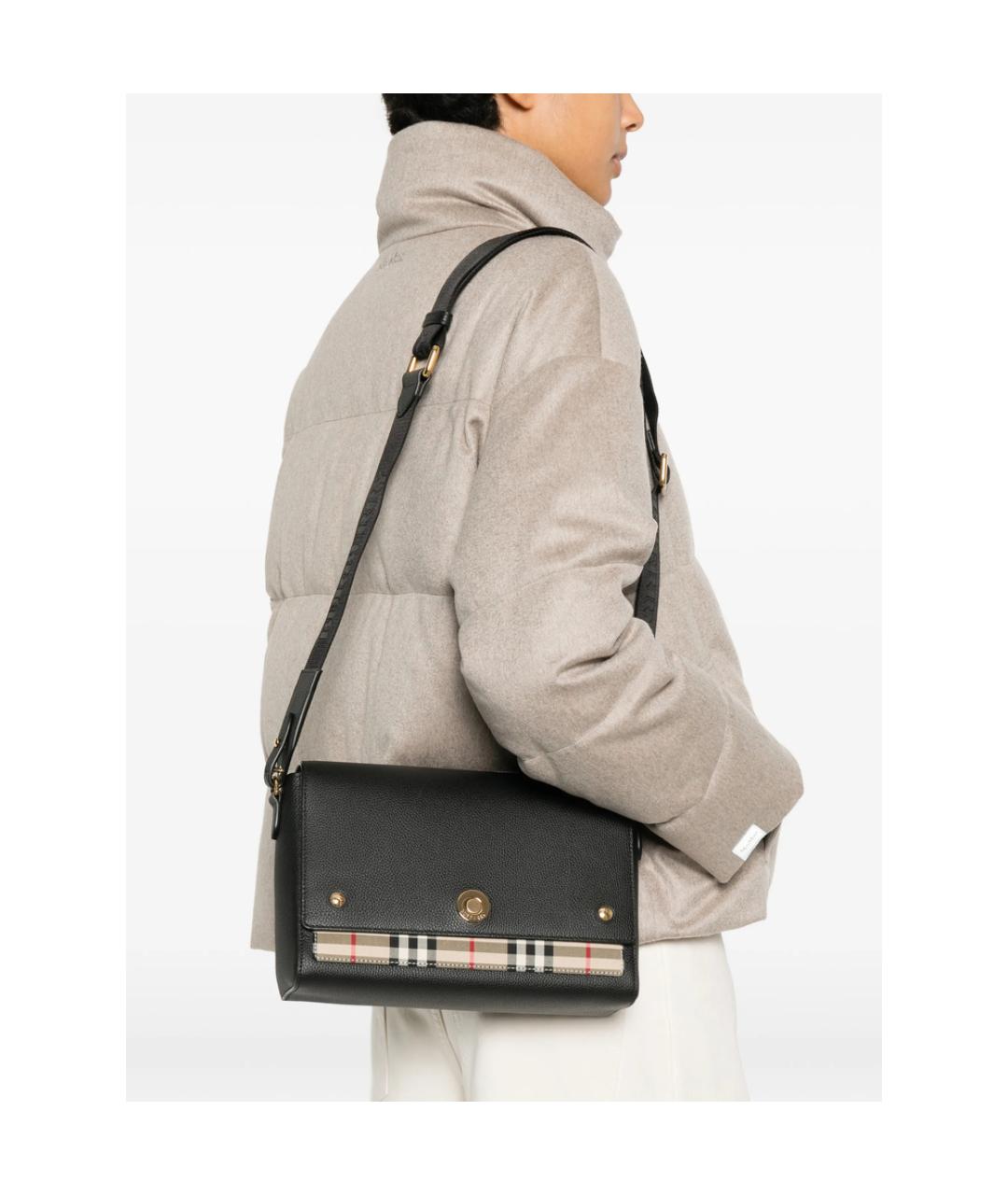 BURBERRY Черная кожаная сумка через плечо, фото 2