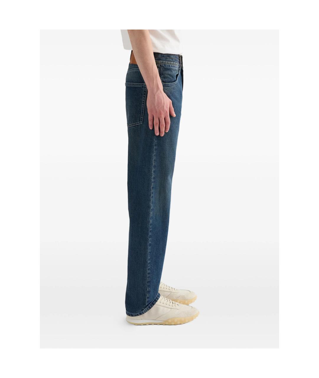 JIL SANDER Синие хлопковые прямые джинсы, фото 4