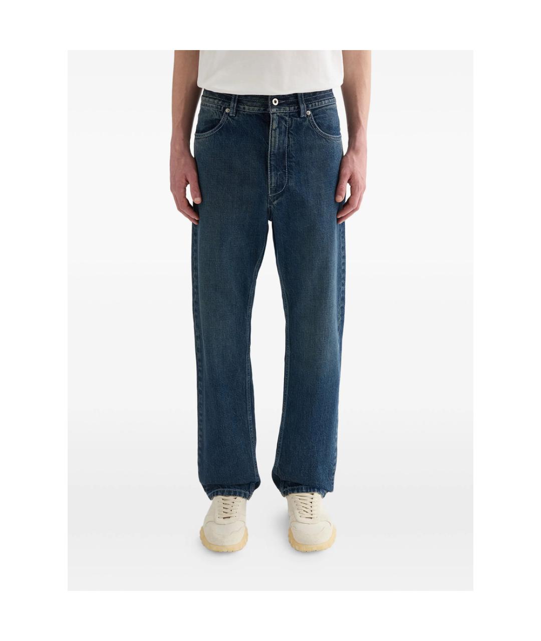JIL SANDER Синие хлопковые прямые джинсы, фото 2