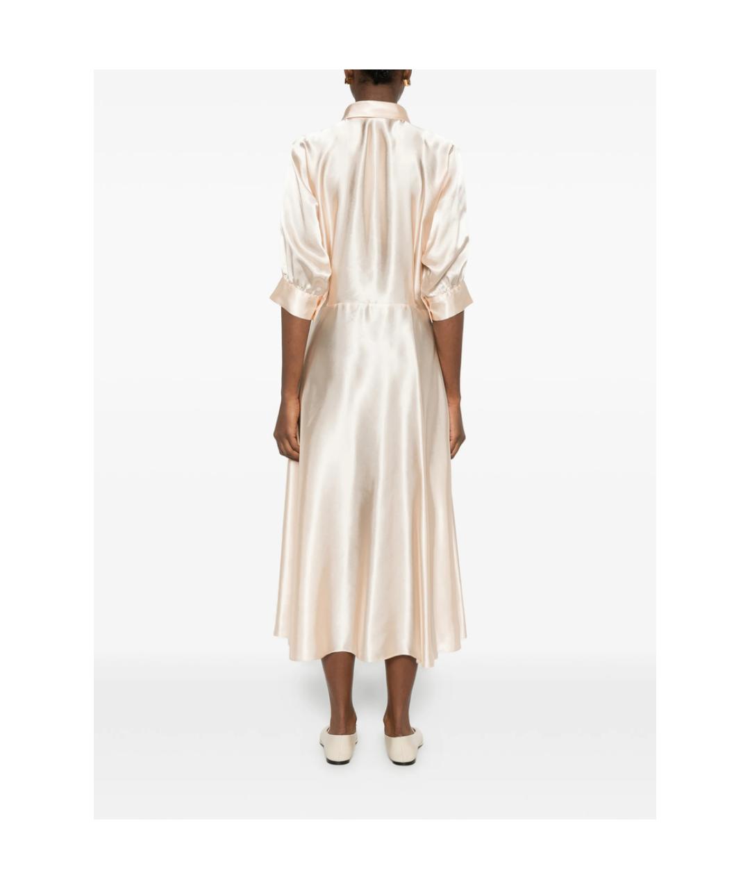 ALBERTA FERRETTI Розовое шелковое повседневное платье, фото 3