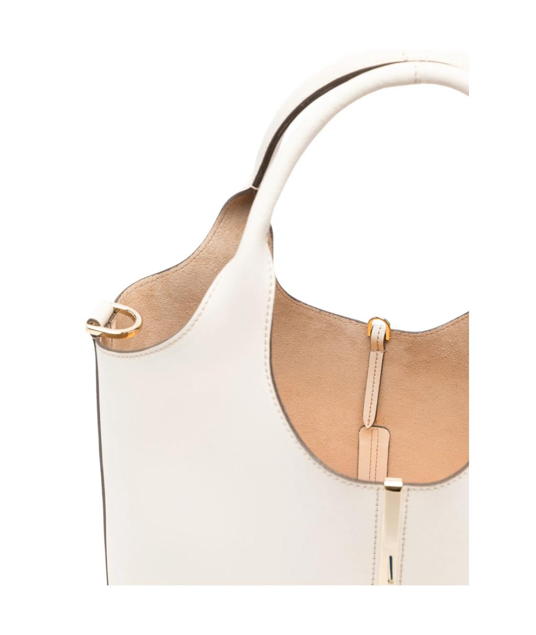 TOD'S Белая кожаная сумка тоут, фото 3