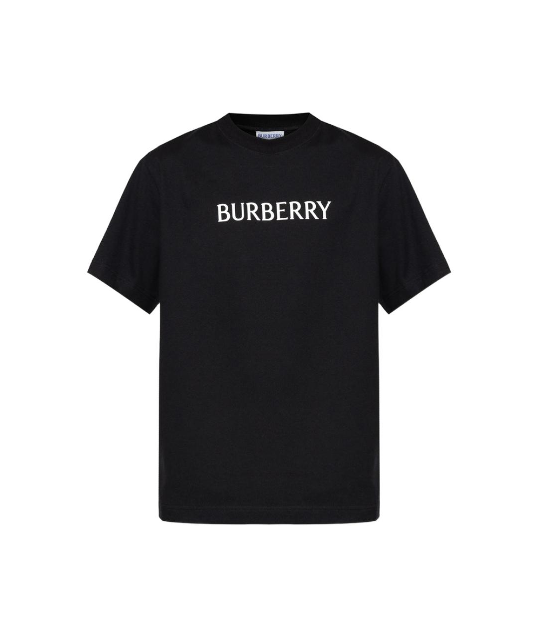 BURBERRY Черная хлопковая футболка, фото 1