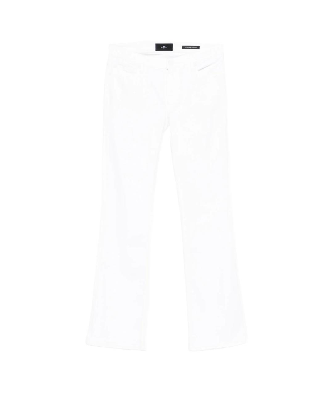 7 FOR ALL MANKIND Белые хлопковые джинсы клеш, фото 1