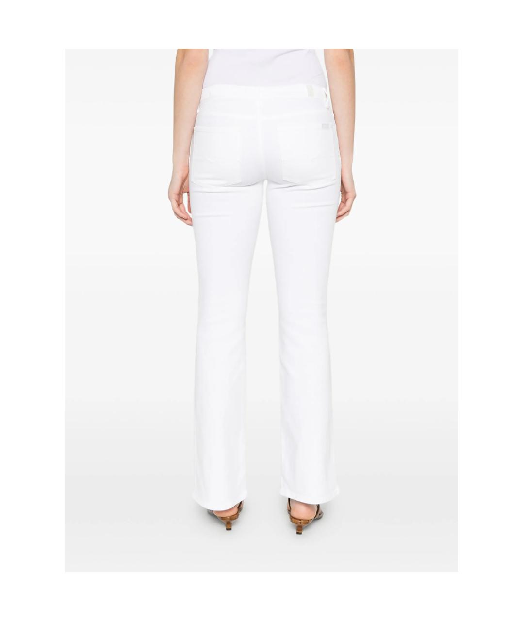 7 FOR ALL MANKIND Белые хлопковые джинсы клеш, фото 5