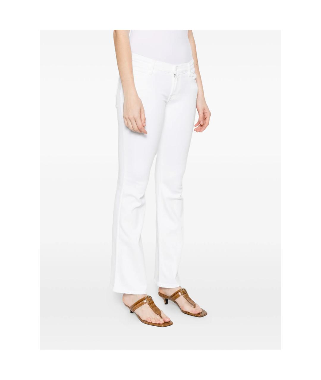 7 FOR ALL MANKIND Белые хлопковые джинсы клеш, фото 3