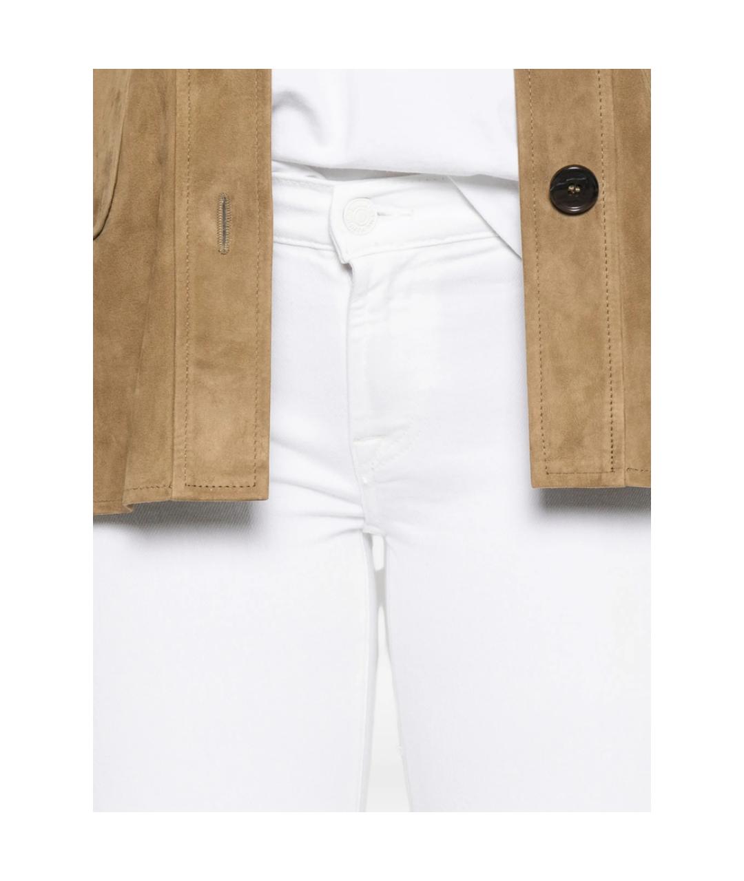7 FOR ALL MANKIND Белые хлопковые джинсы клеш, фото 2