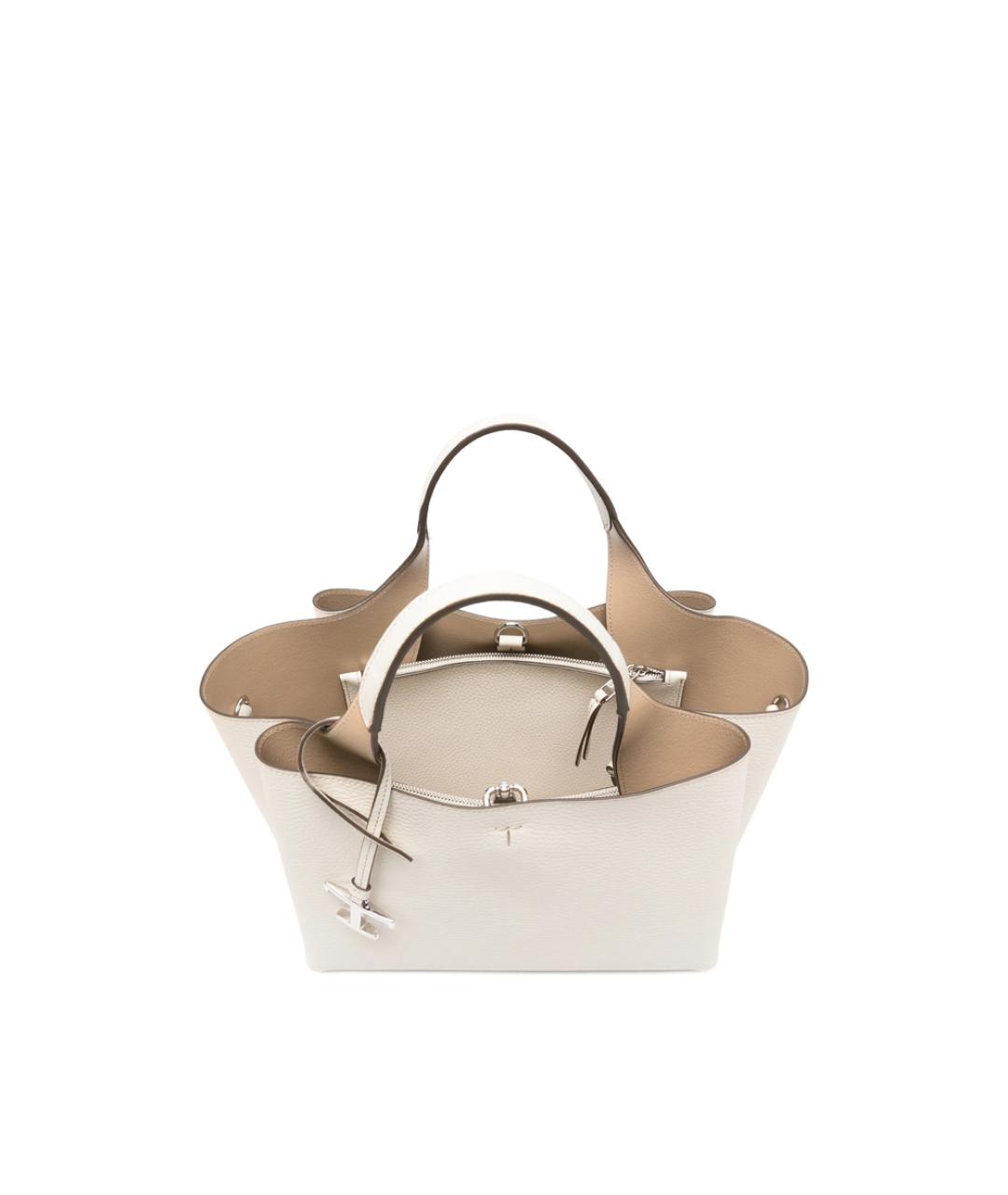 TOD'S Белая кожаная сумка с короткими ручками, фото 4