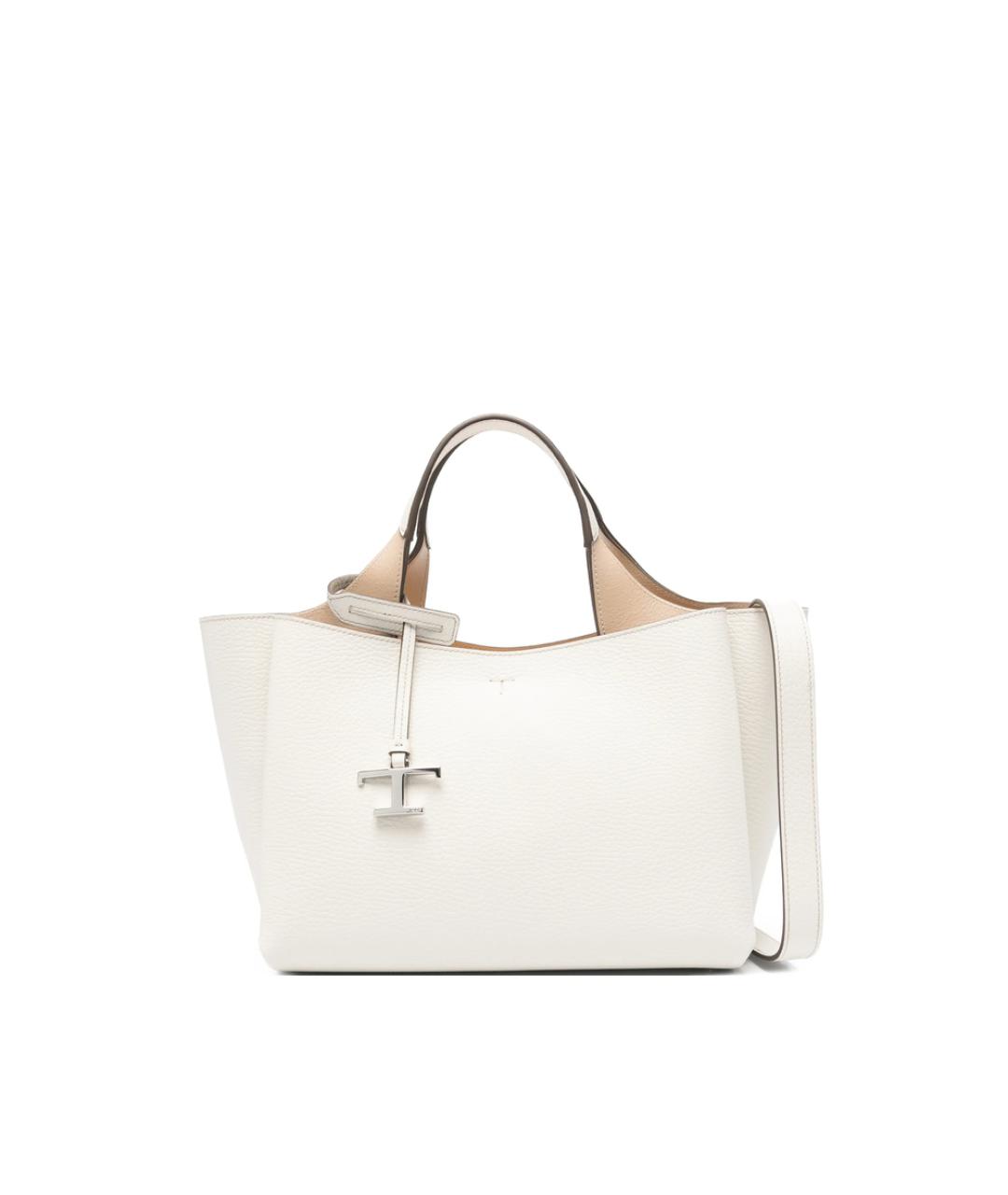 TOD'S Белая кожаная сумка с короткими ручками, фото 1