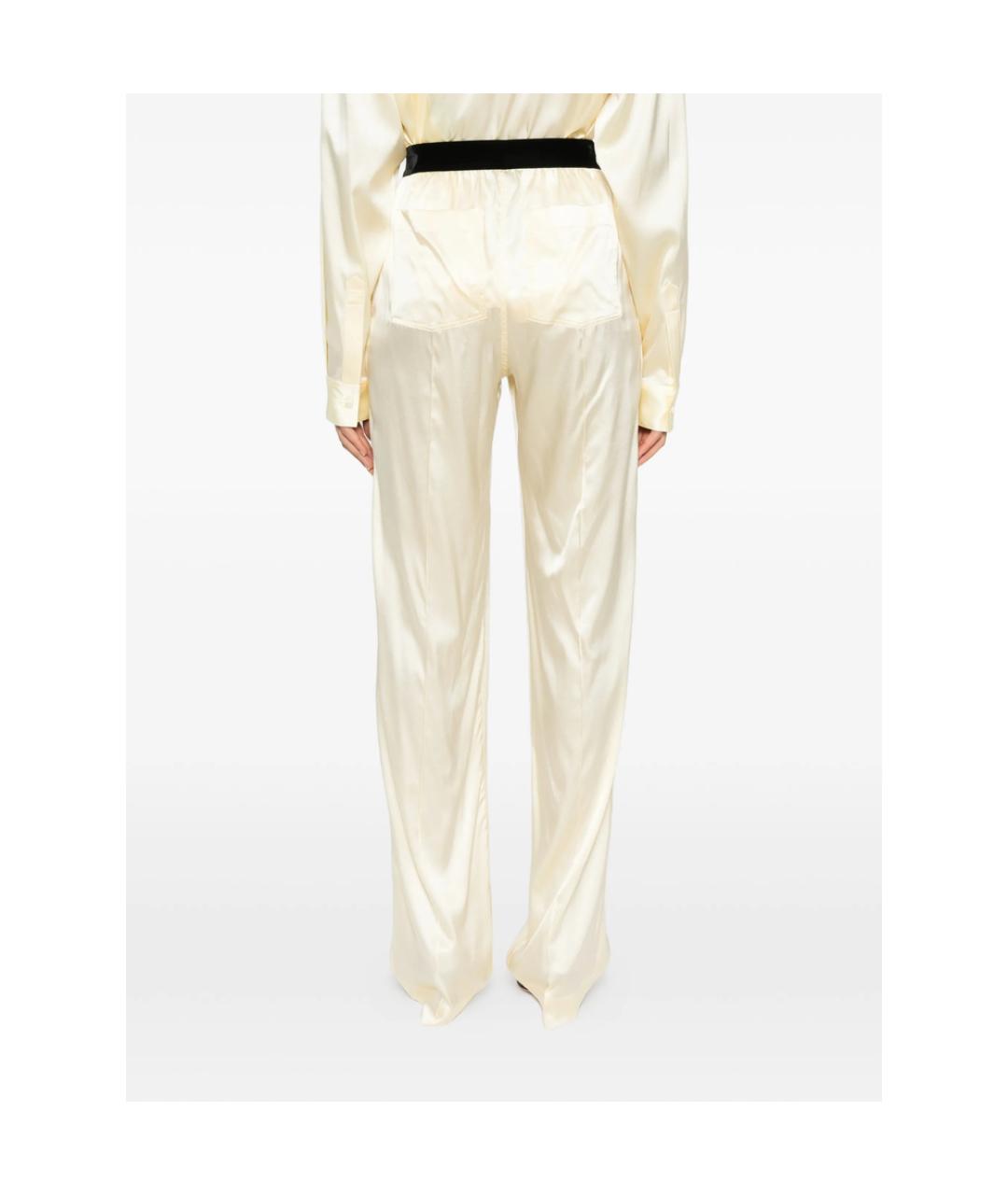 TOM FORD Желтые шелковые прямые брюки, фото 2