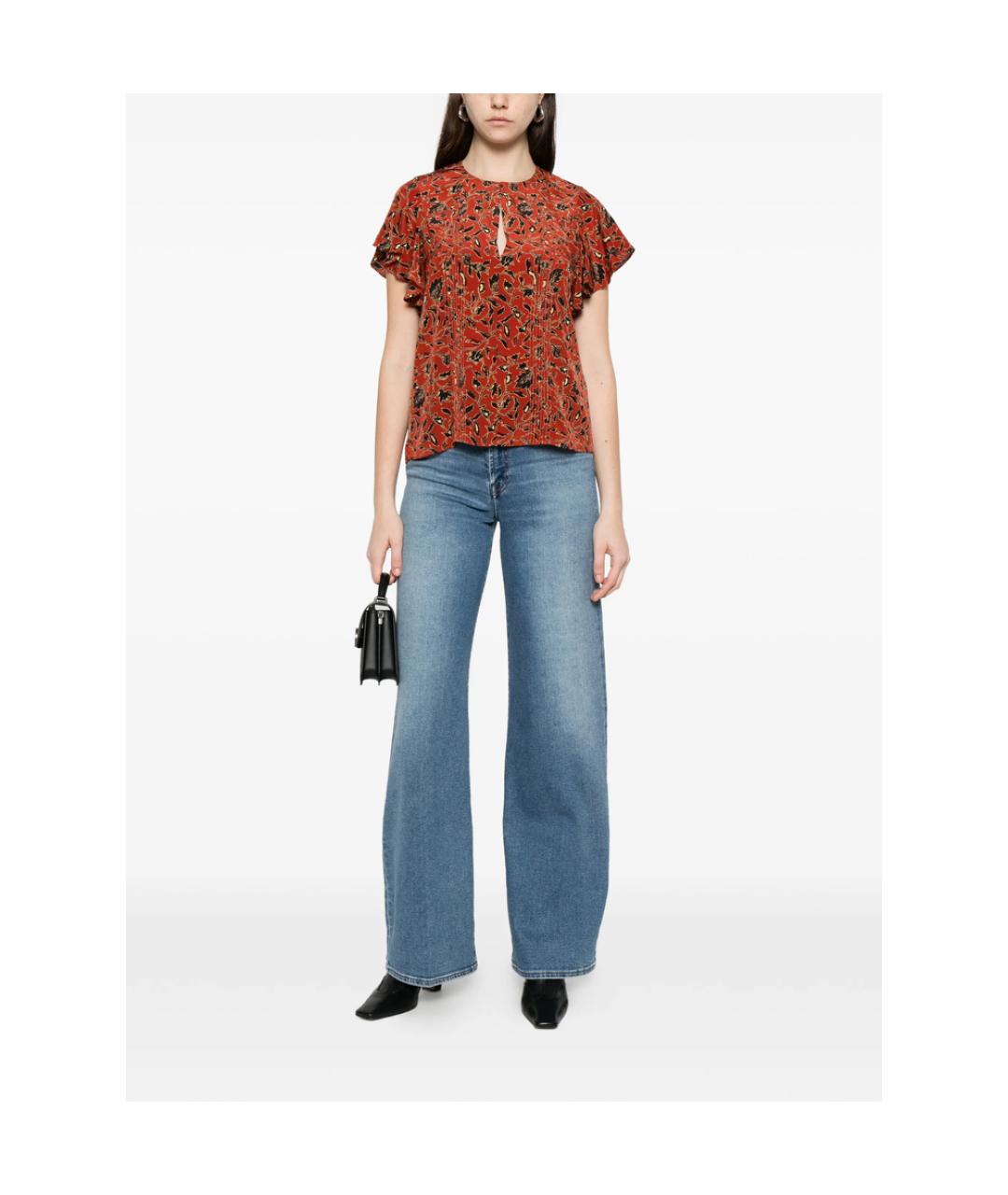 7 FOR ALL MANKIND Синие хлопковые прямые джинсы, фото 2