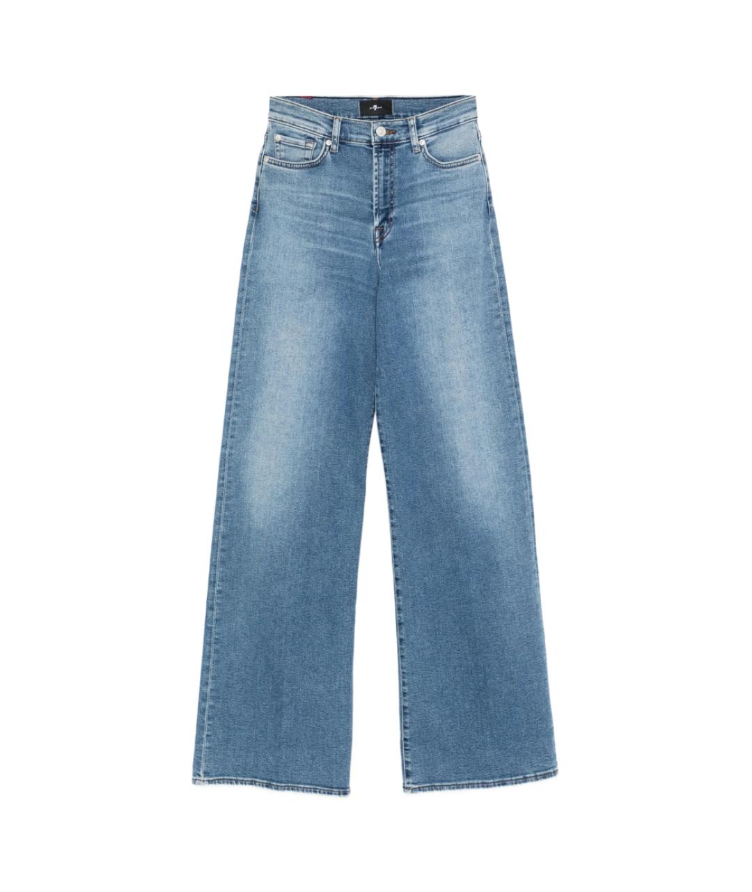 7 FOR ALL MANKIND Синие хлопковые прямые джинсы, фото 1