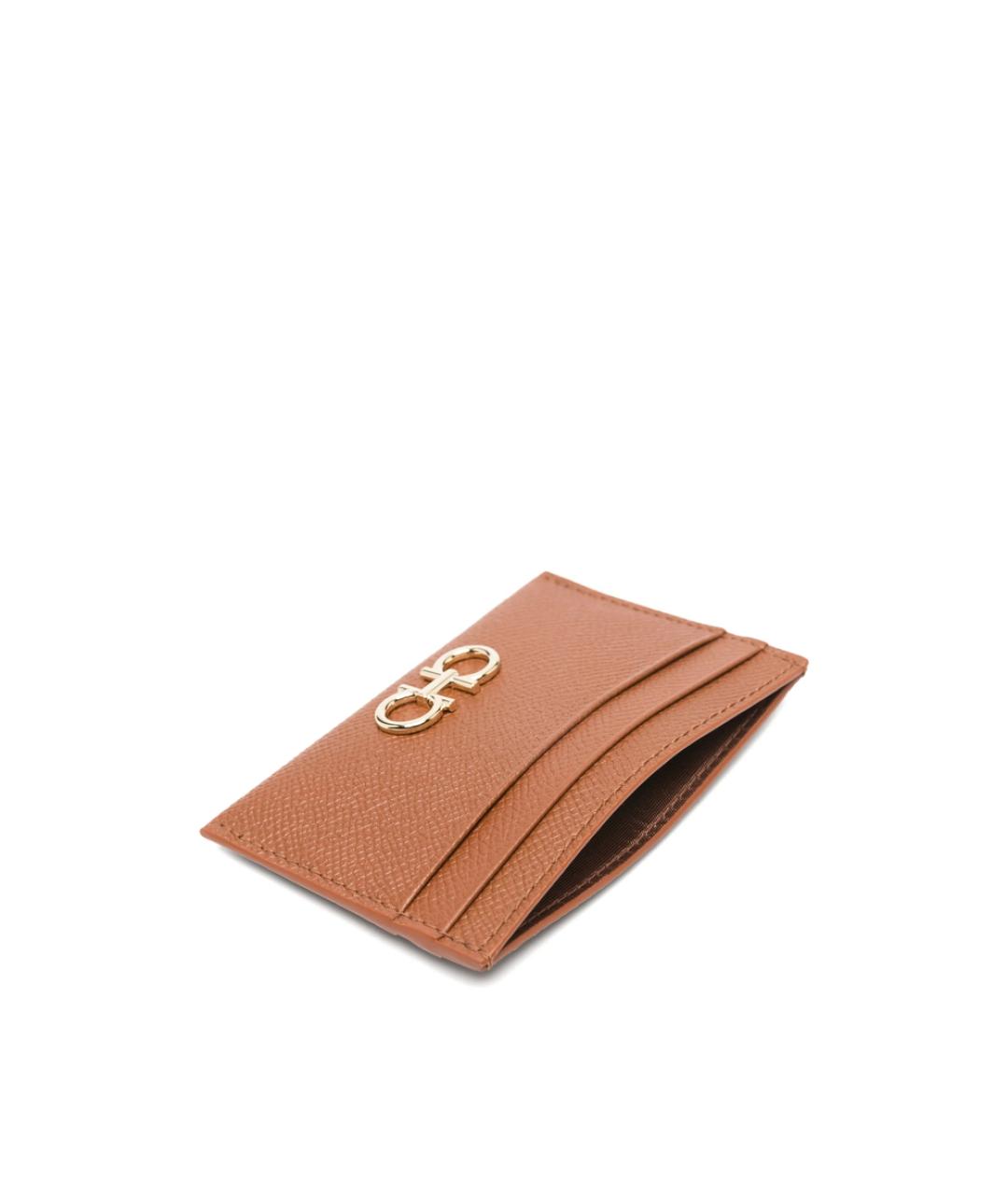 FERRAGAMO Коричневый кожаный кардхолдер, фото 3