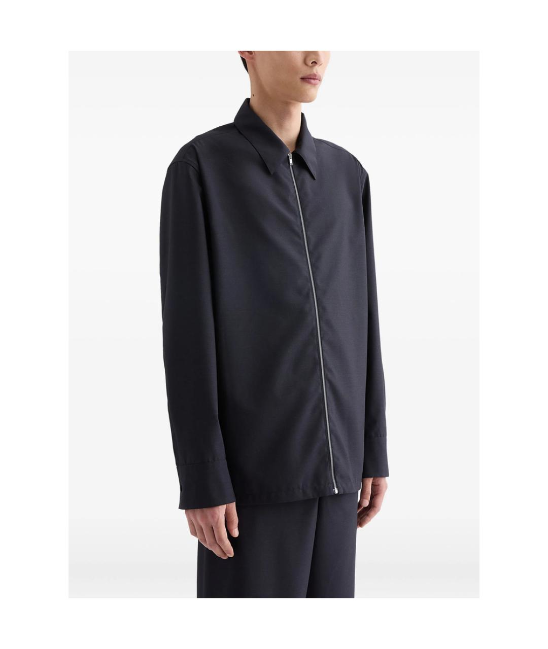 JIL SANDER Темно-синяя шерстяная куртка, фото 2