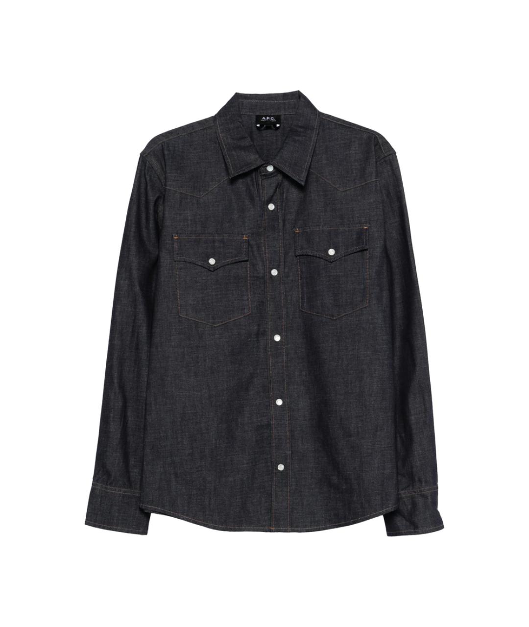 A.P.C. Синяя хлопковая кэжуал рубашка, фото 1