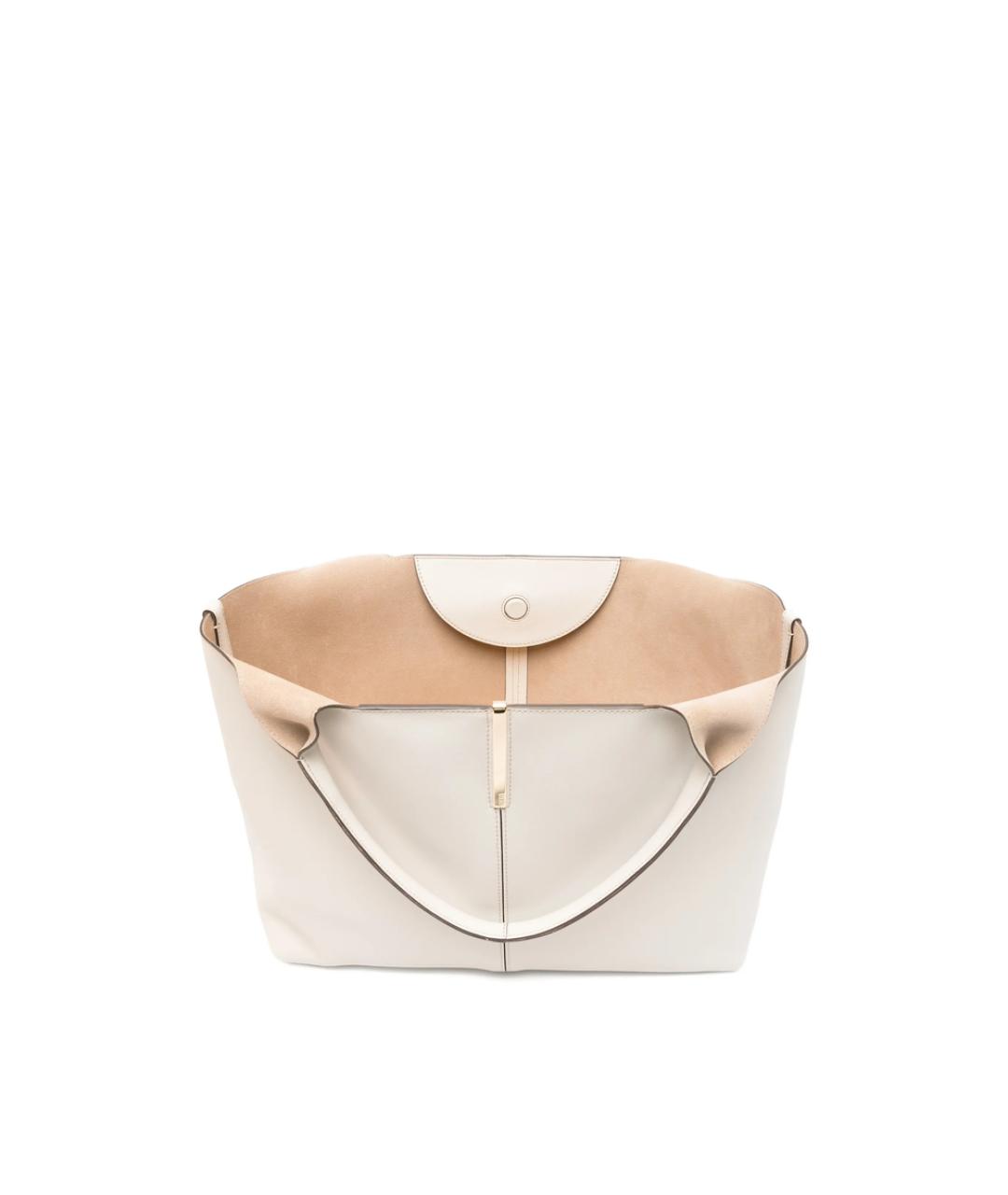 TOD'S Белая кожаная сумка тоут, фото 3